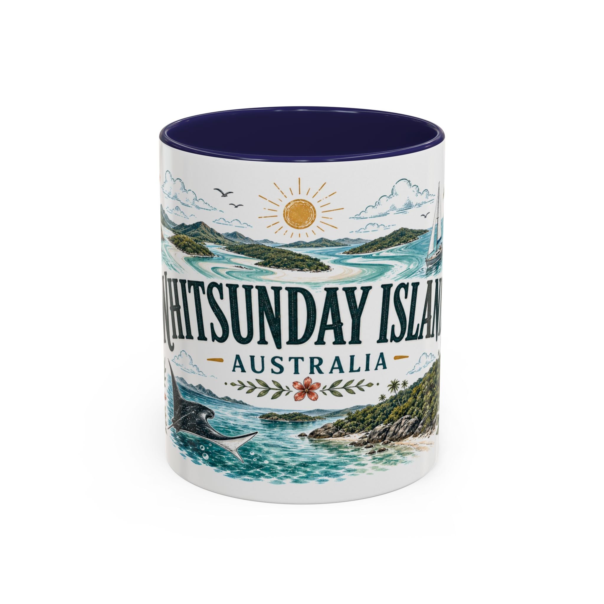 Whitsunday Islands Mug, Australia Travel Souvenir, Bucket List Gift, Accent Ceramic Coffee Mug 11oz 15oz
