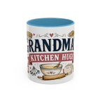 Grandma's Kitchen Hugs Coffee Mug | Gift From Grandkids | Accent Color Ceramic 11oz 15oz