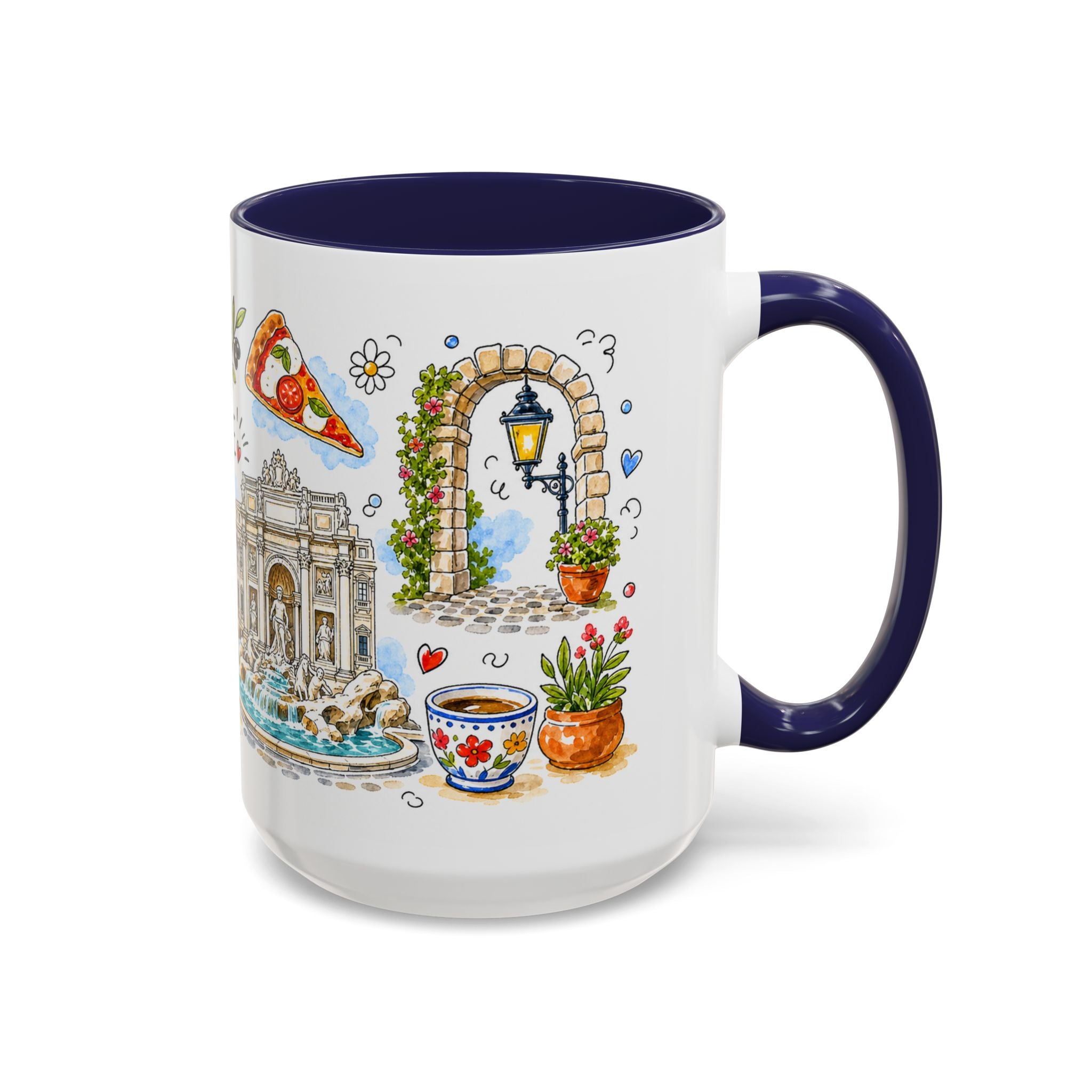 Rome Travel Mug | European City Souvenir Accent Coffee Mug | 11oz 15oz Ceramic Cup