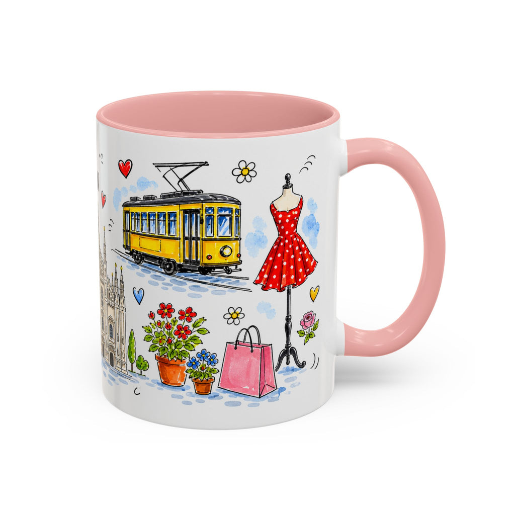 Milan Travel Mug | European City Souvenir Accent Coffee Mug | 11oz 15oz Ceramic Cup