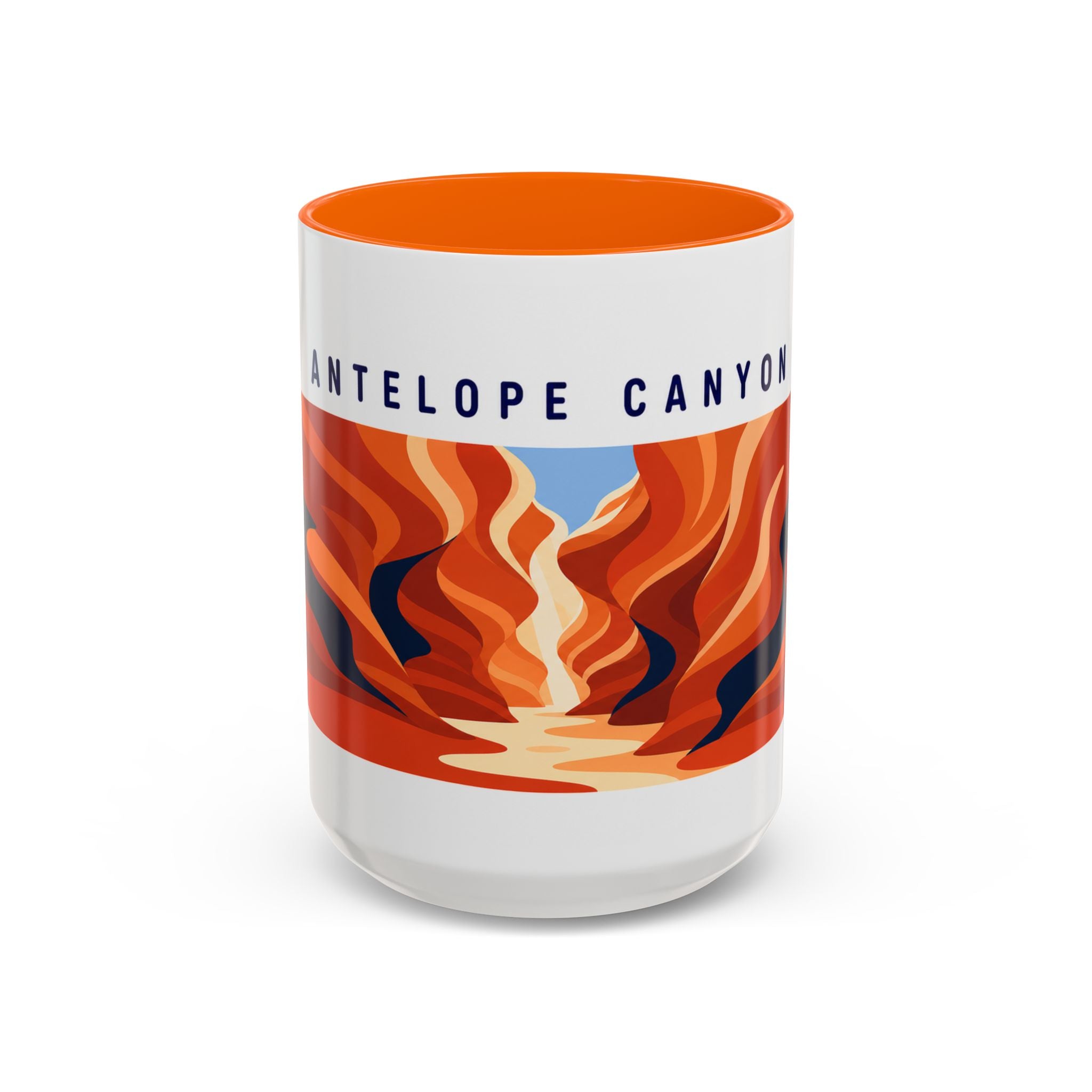 Antelope Canyon Coffee Mug | Travel Destination Souvenir Gift | Accent Color Ceramic 11oz 15oz