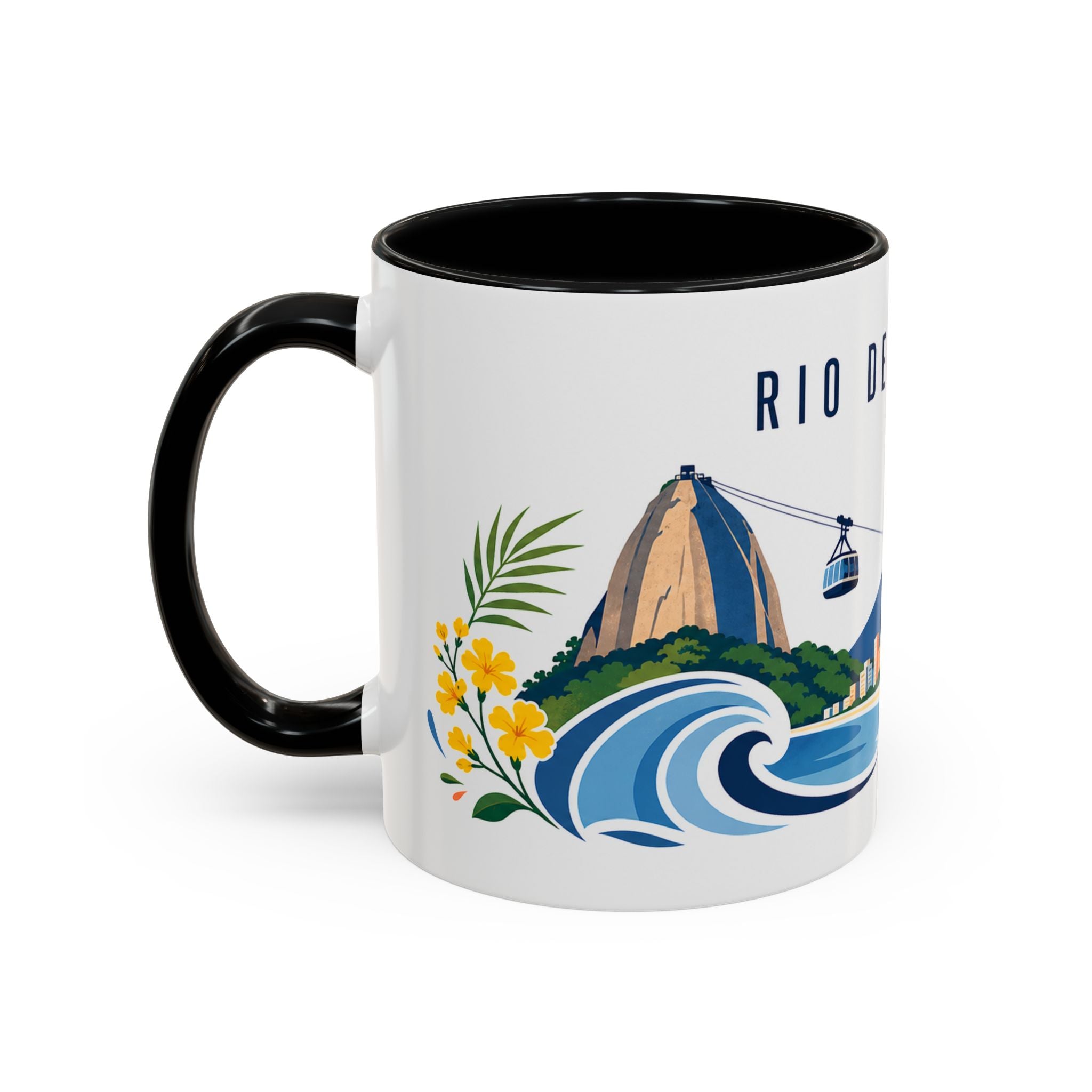 Rio De Janeiro Coffee Mug | Brazil Travel Souvenir | Porcelain Decal City Gift | 11oz 15oz Accent Mug