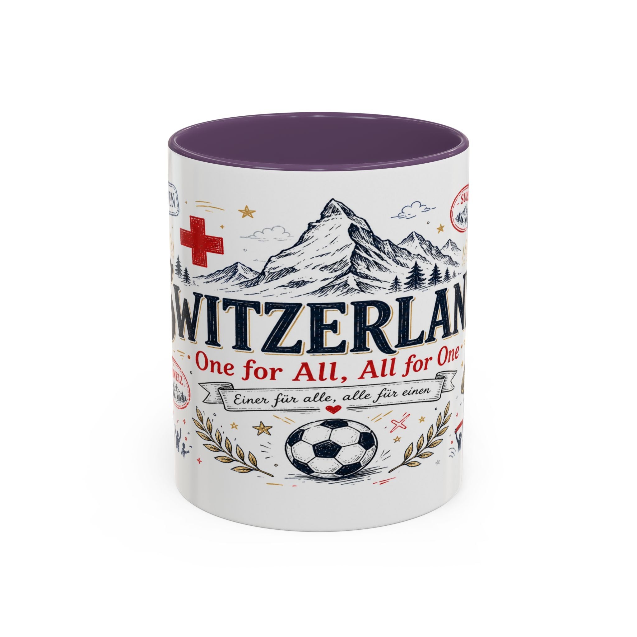 Switzerland Coffee Mug | World Cup Soccer Fan Gift | Accent Color Ceramic 11oz 15oz