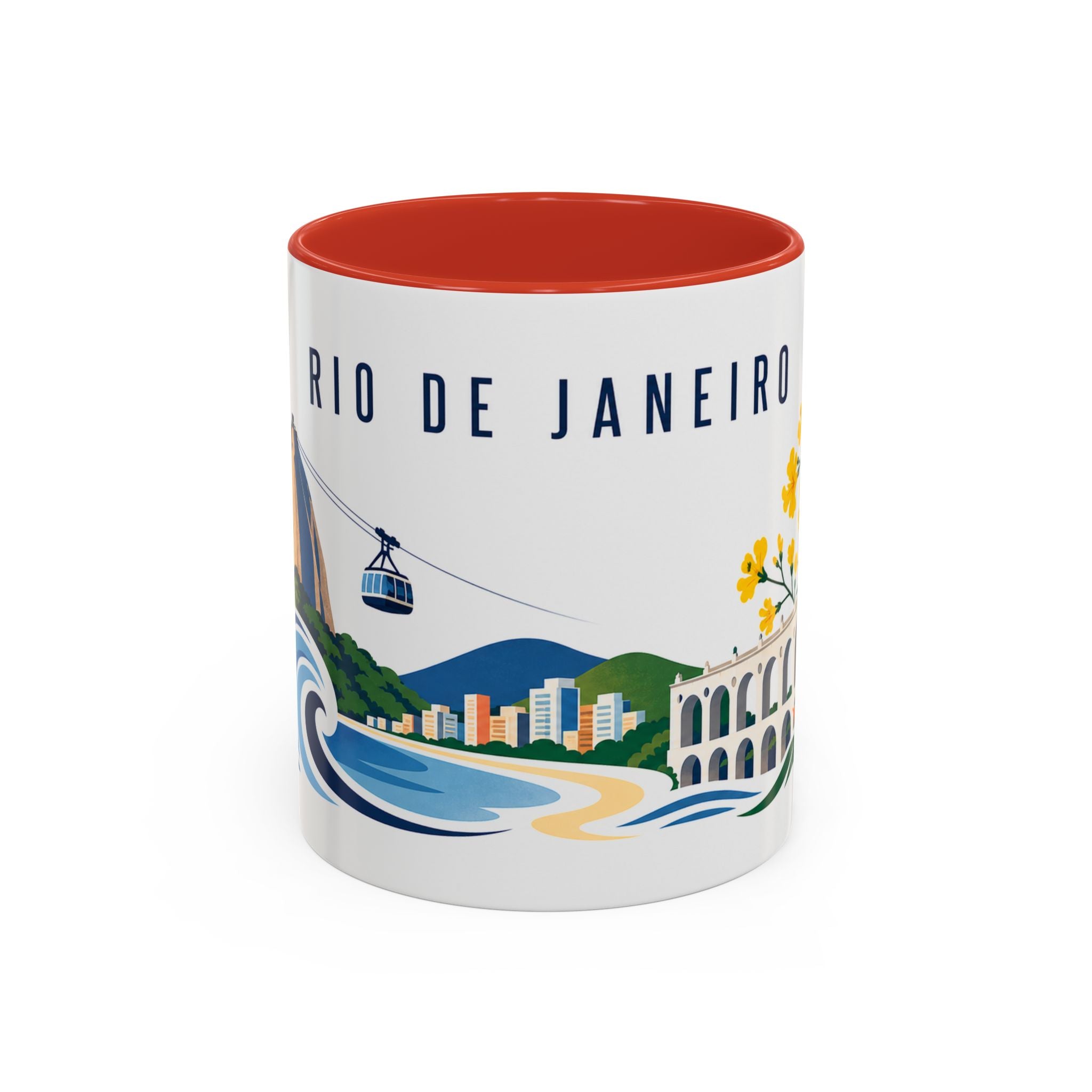 Rio De Janeiro Coffee Mug | Brazil Travel Souvenir | Porcelain Decal City Gift | 11oz 15oz Accent Mug