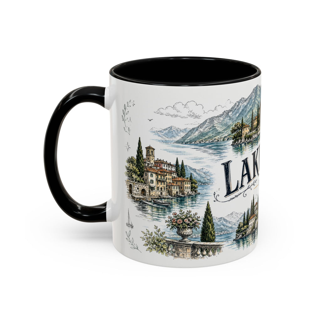 Lake Como Mug, Italy Travel Souvenir, Bucket List Gift, Accent Ceramic Coffee Mug 11oz 15oz