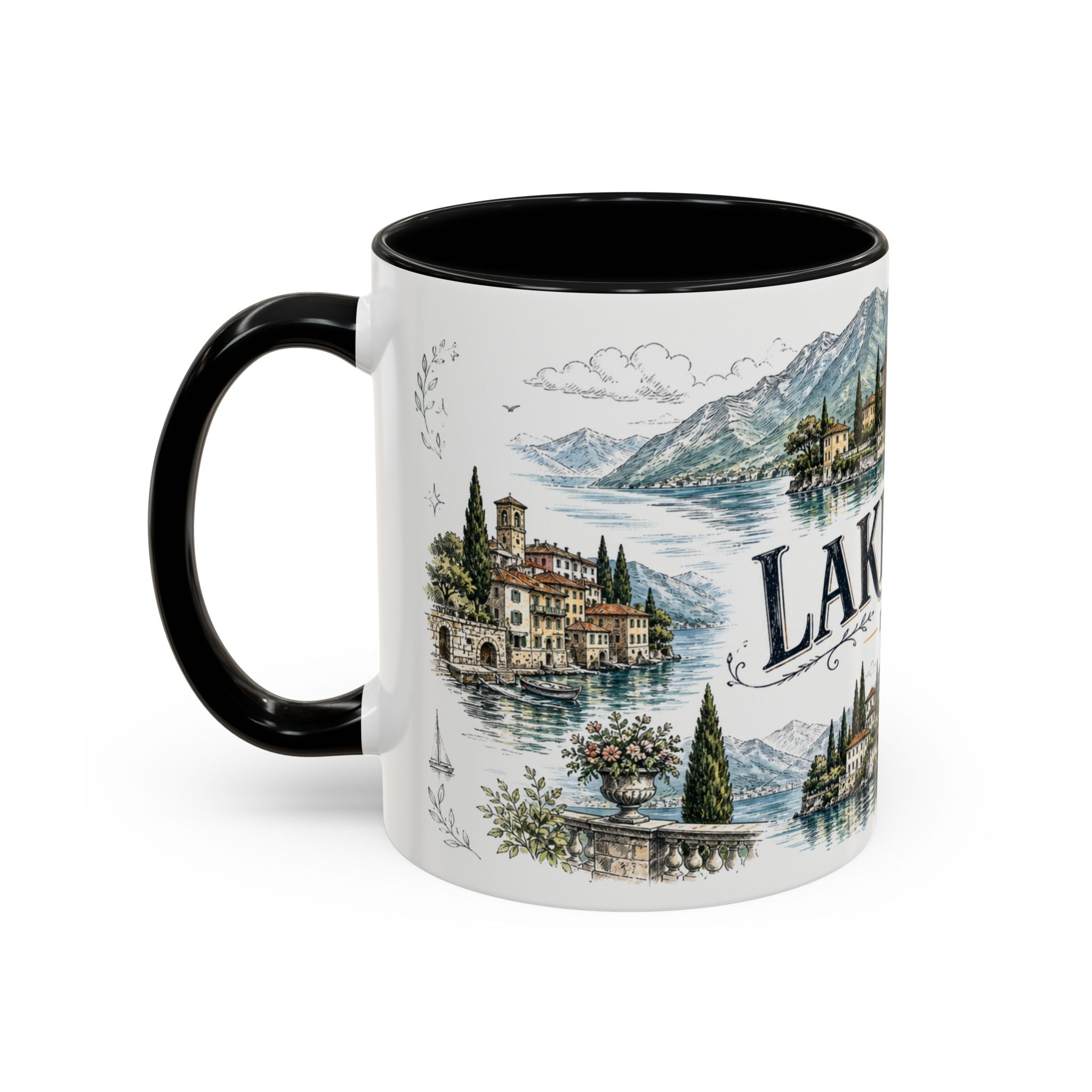 Lake Como Mug, Italy Travel Souvenir, Bucket List Gift, Accent Ceramic Coffee Mug 11oz 15oz