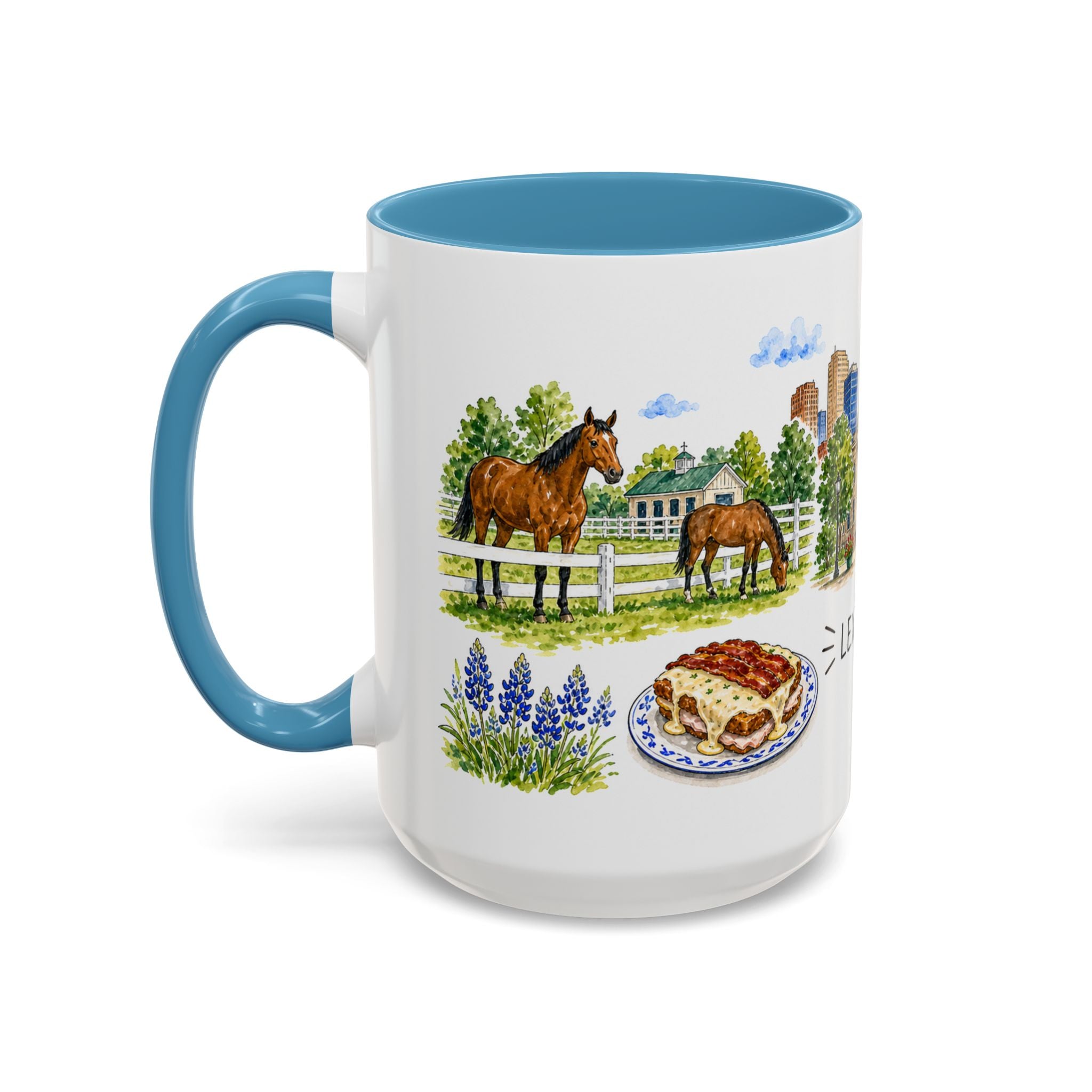Lexington Illustrated Travel Mug | City Souvenir Accent Coffee Mug | 11oz 15oz Ceramic Cup