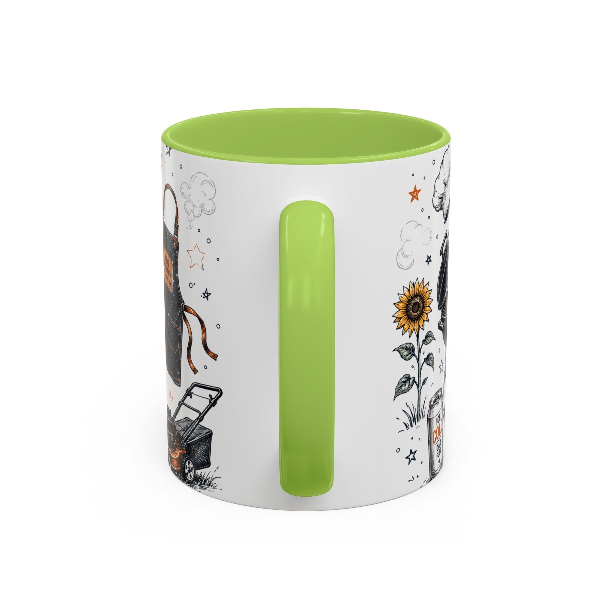 Grill Master Coffee Mug | Father's Day Gift for Dad | Accent Color Ceramic 11oz 15oz