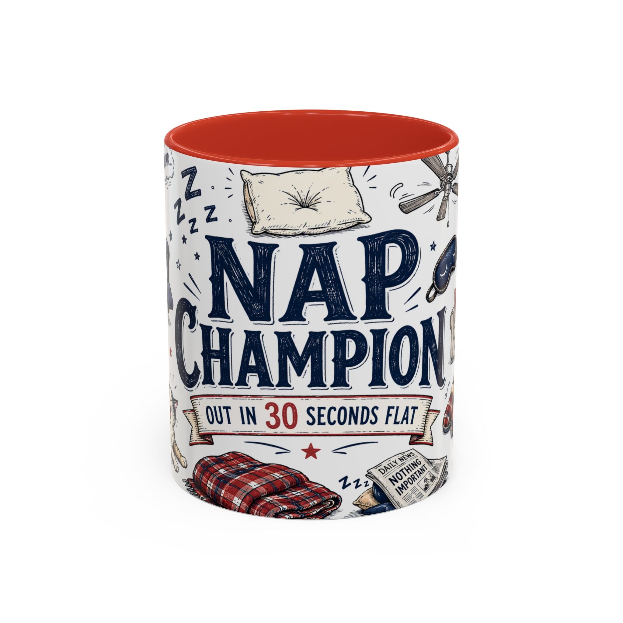 Nap Champion Coffee Mug | Father's Day Gift for Dad | Accent Color Ceramic 11oz 15oz