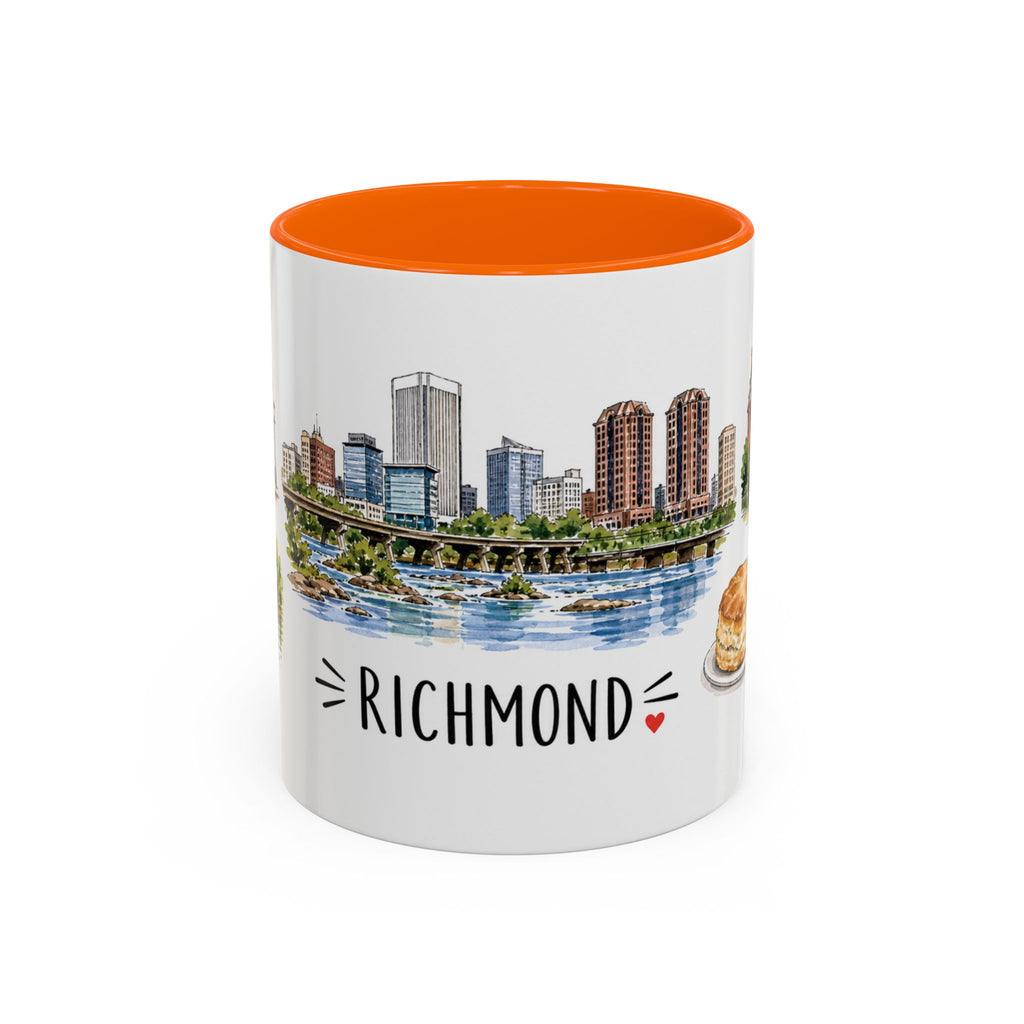 Richmond Illustrated Travel Mug | City Souvenir Accent Coffee Mug | 11oz 15oz Ceramic Cup