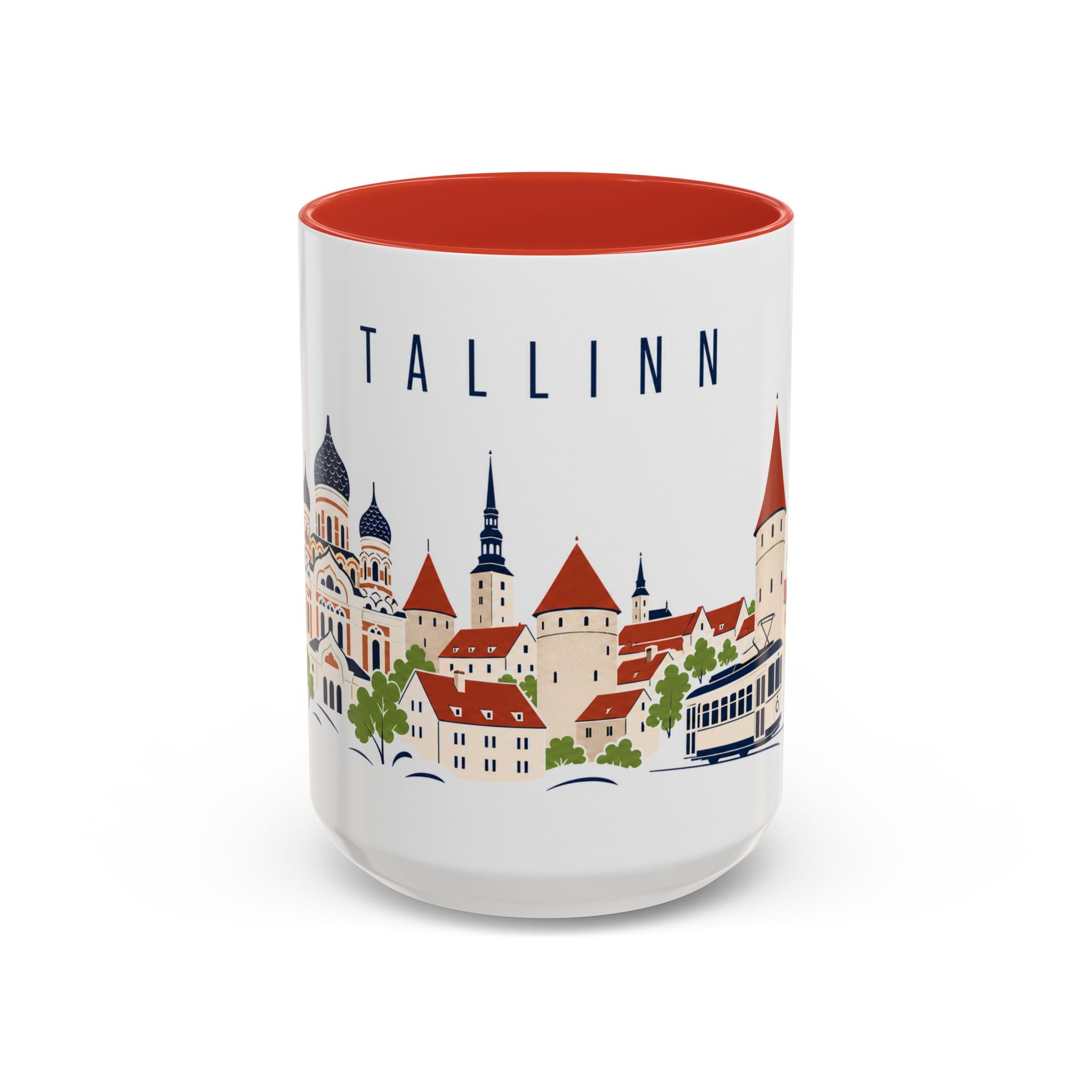 Tallinn Coffee Mug | Estonia Travel Souvenir | Porcelain Decal City Gift | 11oz 15oz Accent Mug