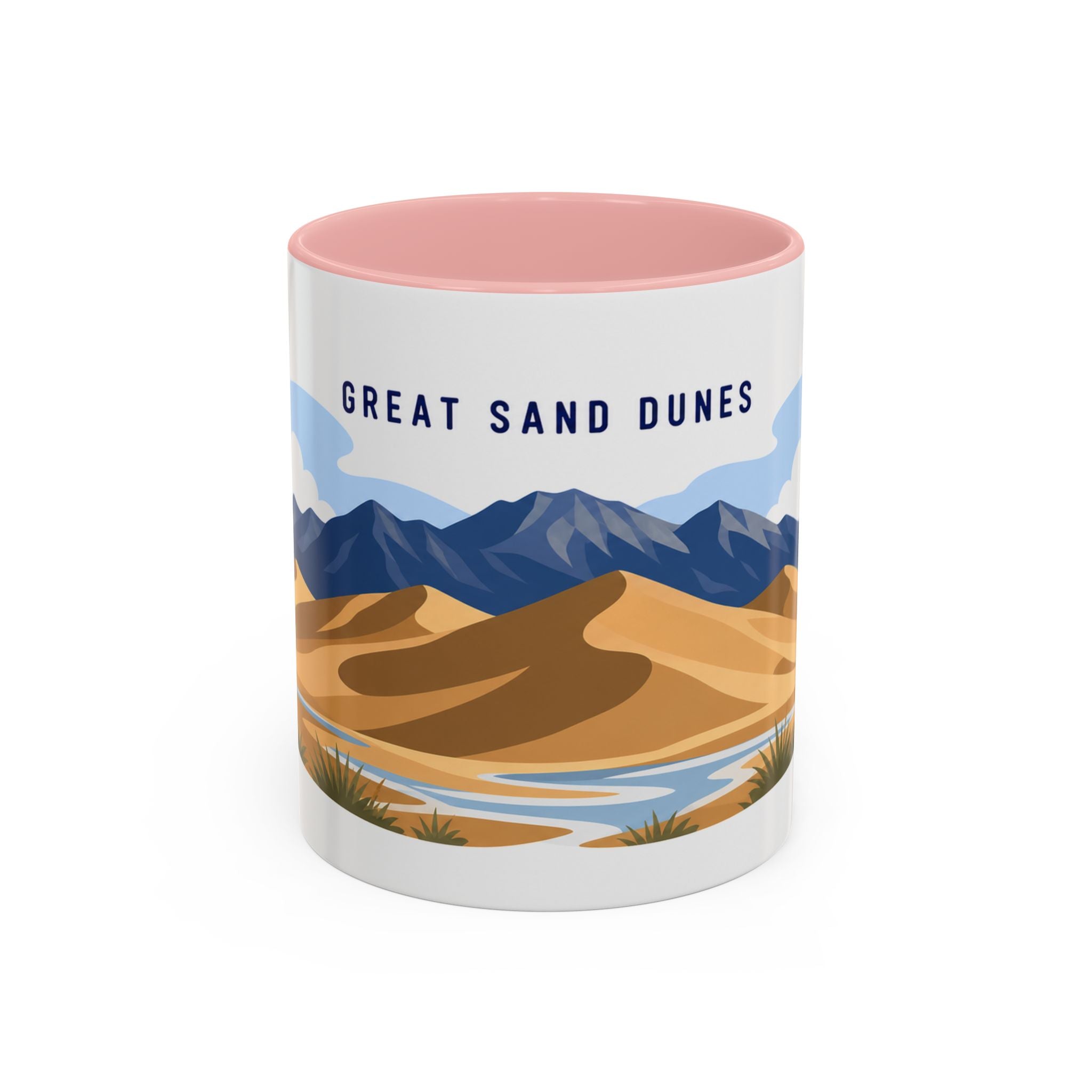 Great Sand Dunes National Park Coffee Mug | Solid Color Block Park Souvenir | 11oz 15oz Accent Mug