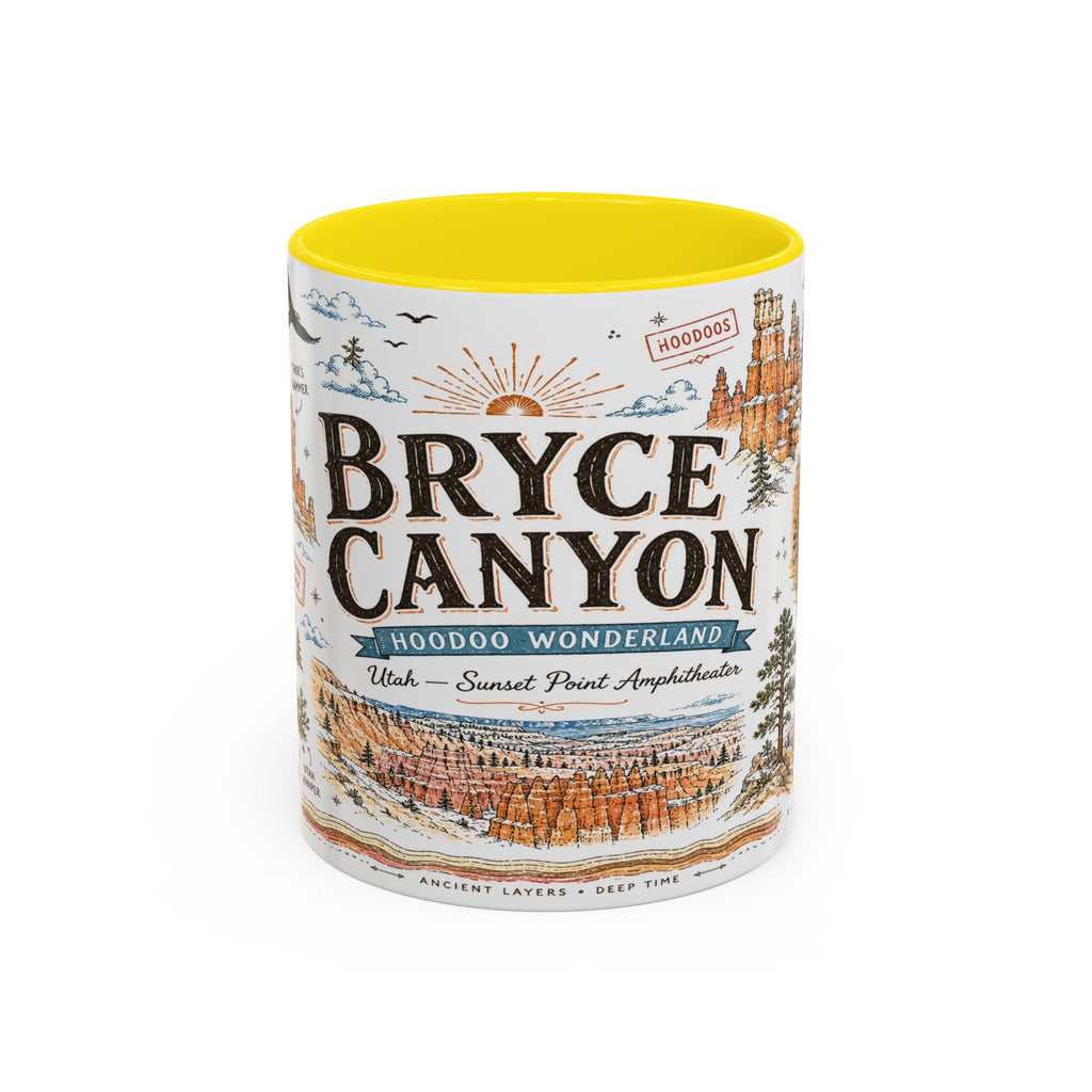 Bryce Canyon Coffee Mug | National Park Hiking Utah Gift | Accent Color Ceramic 11oz 15oz