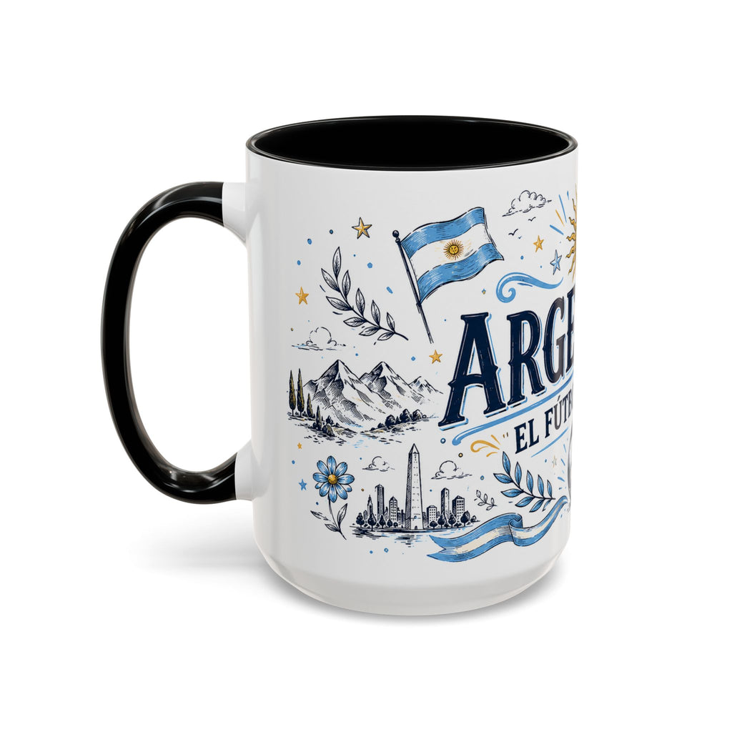 Argentina Soccer Coffee Mug | Soccer Fan Gift | Accent Color Ceramic 11oz 15oz Match Day Cup