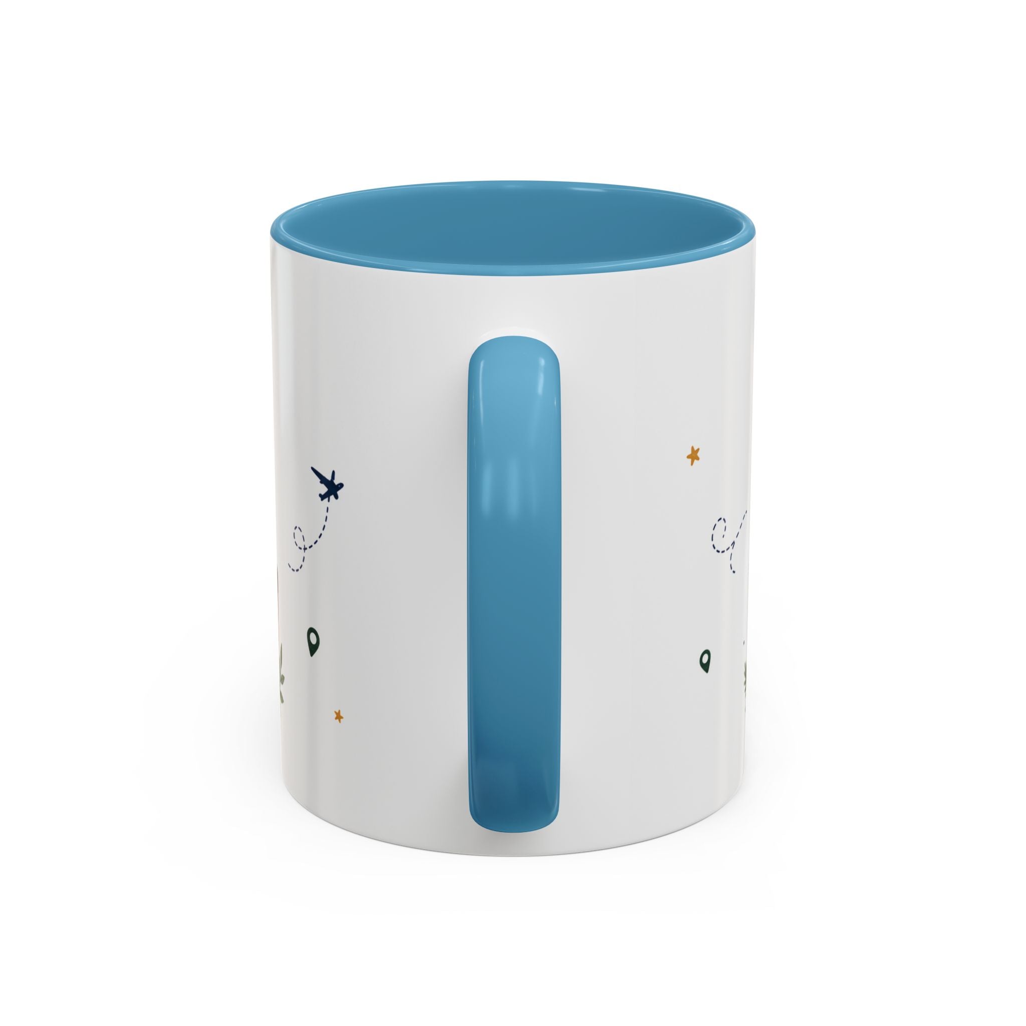 Retirement Plan Coffee And Adventures Mug | Travel Retirement Gift | Accent Color Ceramic 11oz 15oz