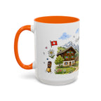 Lauterbrunnen Illustrated Travel Mug | Switzerland Souvenir Accent Coffee Mug | 11oz 15oz Ceramic Cup