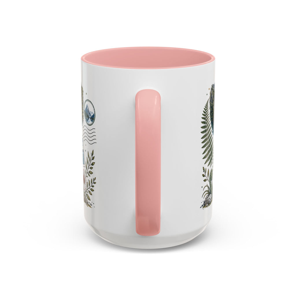 New Zealand South Island Coffee Mug | Travel Destination Souvenir Gift | Accent Color Ceramic 11oz 15oz