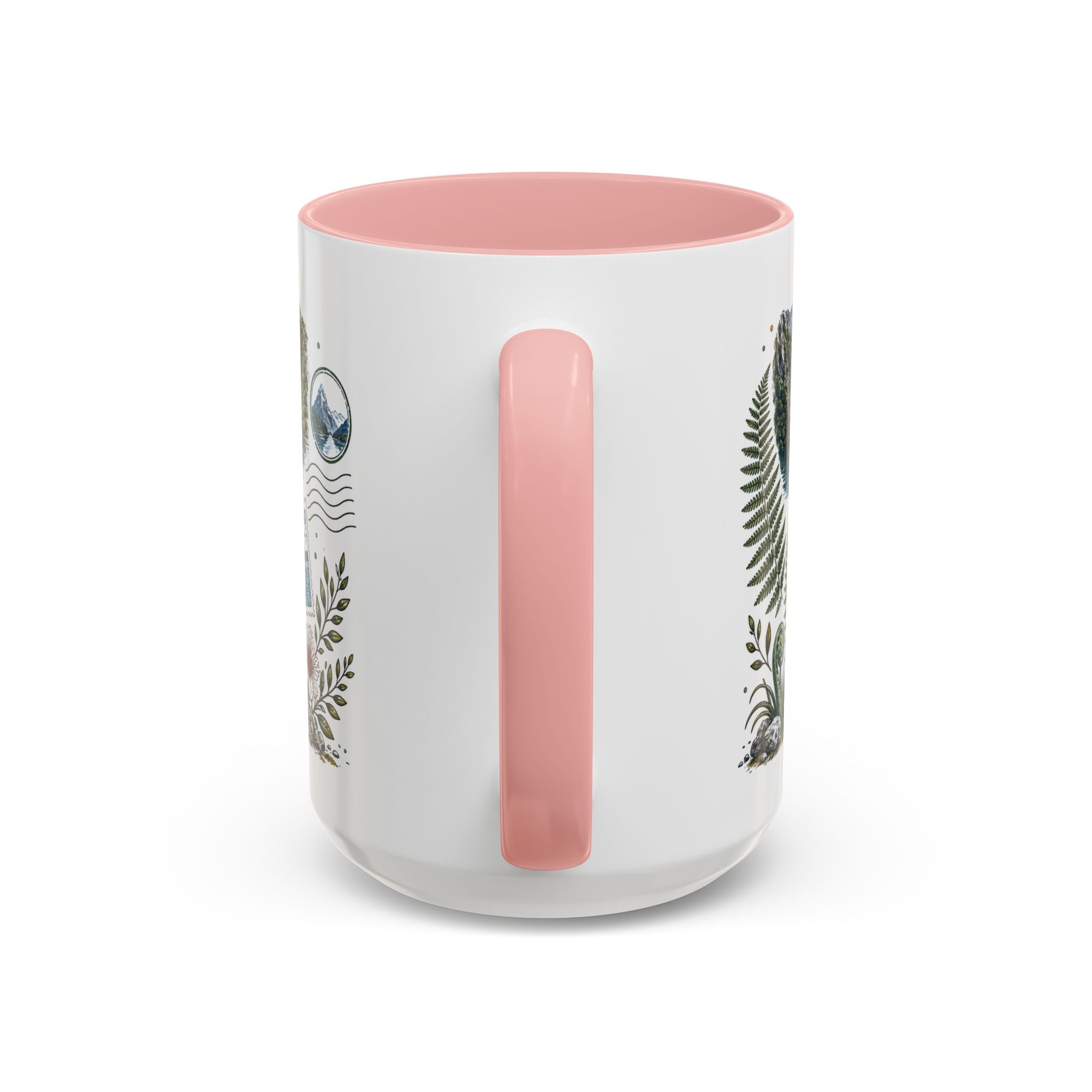 New Zealand South Island Coffee Mug | Travel Destination Souvenir Gift | Accent Color Ceramic 11oz 15oz