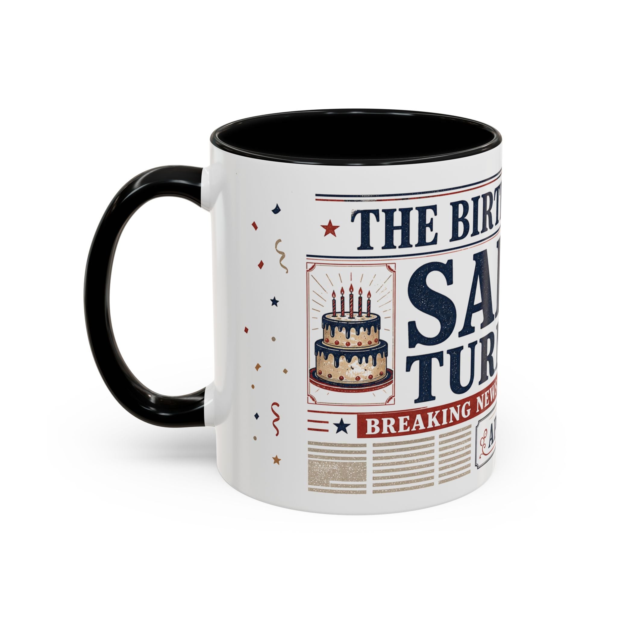 Birthday Newspaper Mug | Custom Name Age Date Gift | The Birthday Times Coffee Cup 11oz 15oz