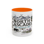 North Cascades National Park Coffee Mug | Washington Alpine Glacier Hiking Gift | Accent Color Ceramic 11oz 15oz