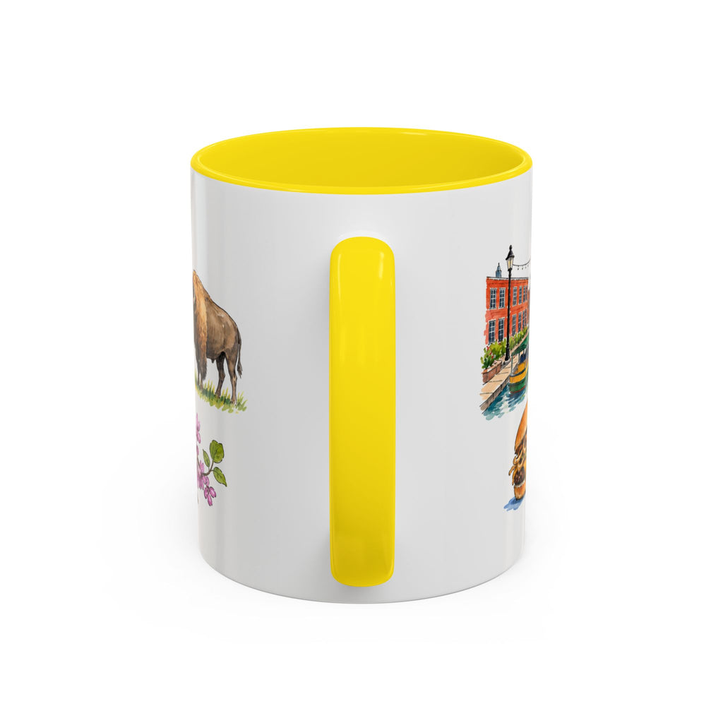 Oklahoma City Illustrated Travel Mug | City Souvenir Accent Coffee Mug | 11oz 15oz Ceramic Cup