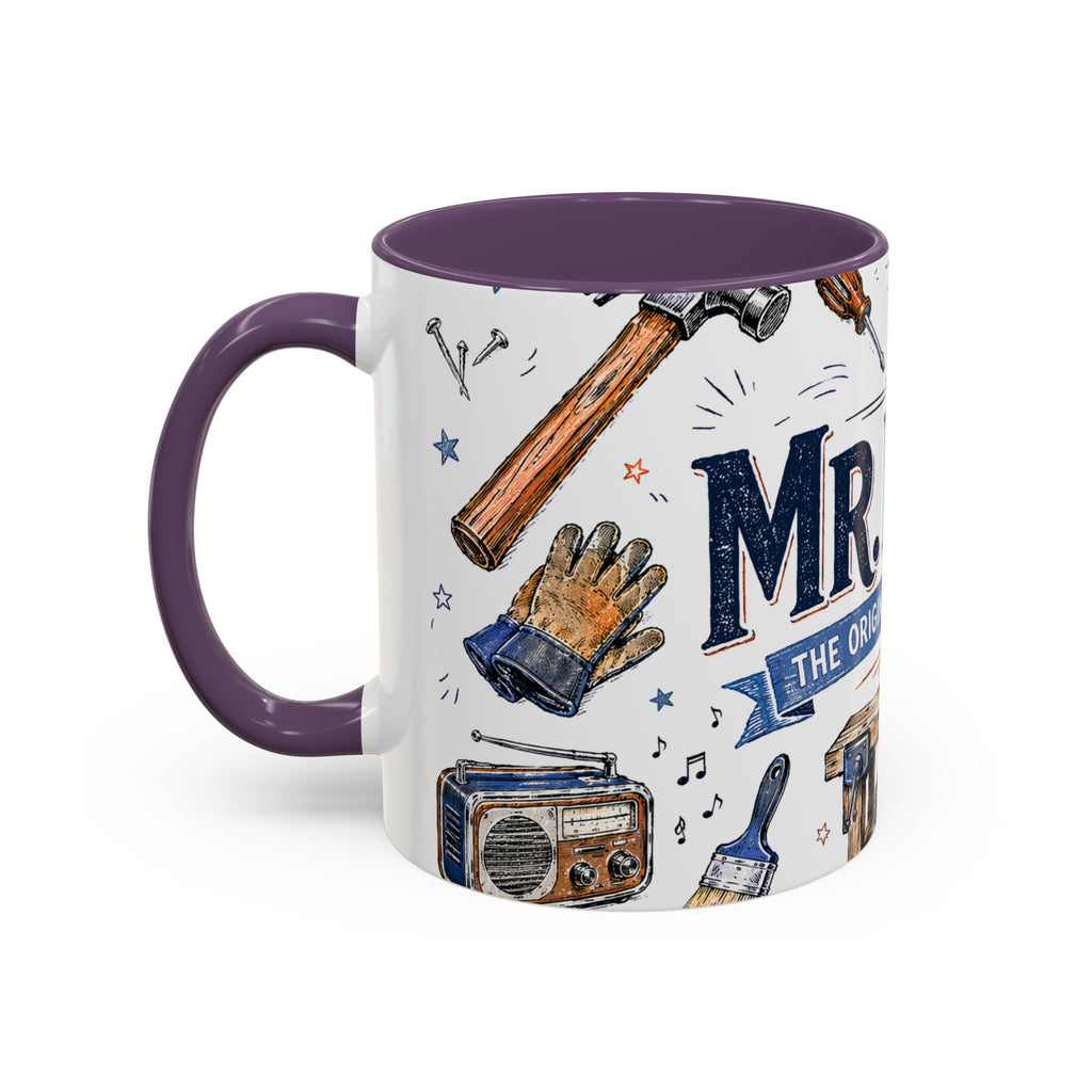Mr Fix It Coffee Mug | Father's Day Gift for Dad | Accent Color Ceramic 11oz 15oz