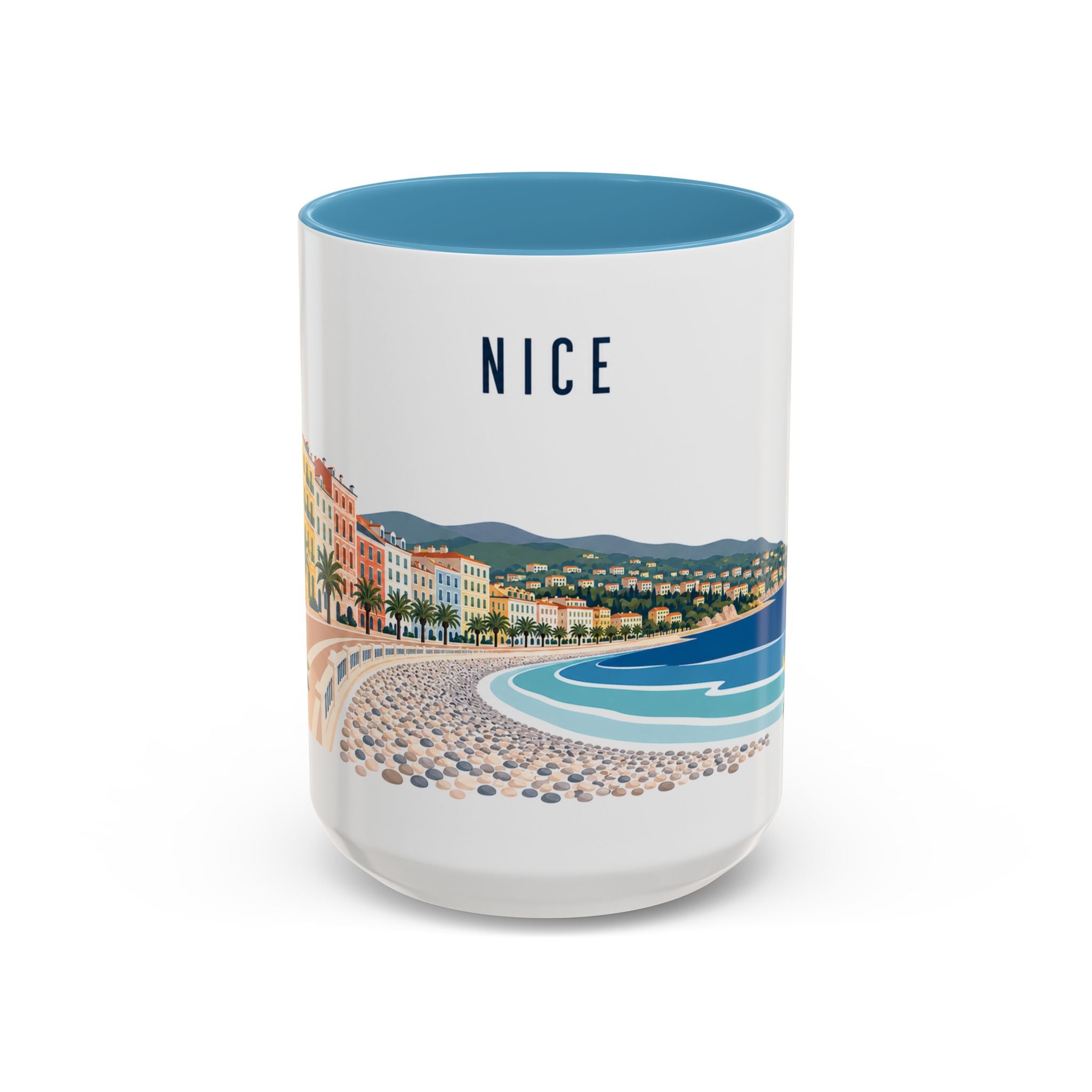 Nice Coffee Mug | France Travel Souvenir | Porcelain Decal City Gift | 11oz 15oz Accent Mug