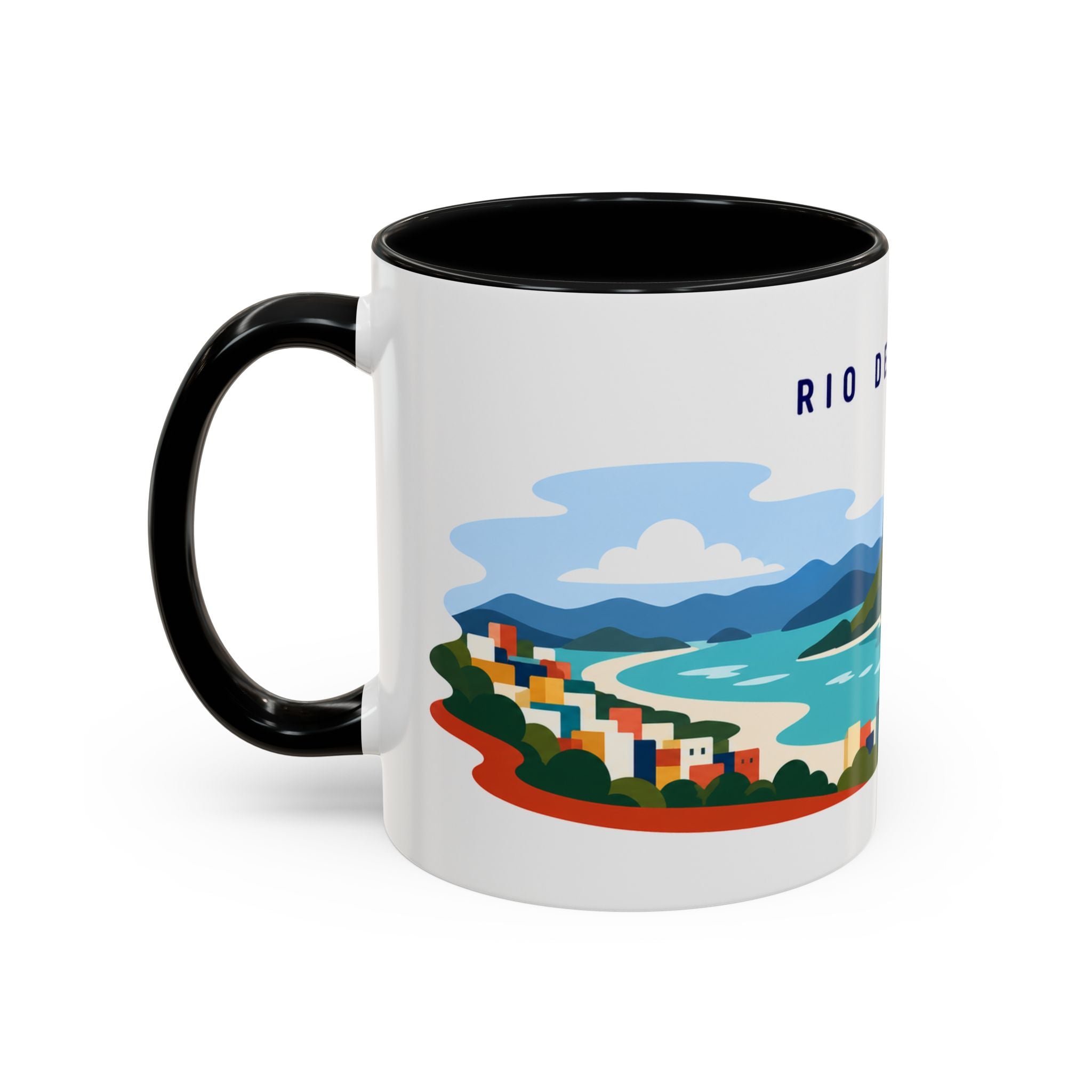 Rio de Janeiro Coffee Mug | Travel Destination Souvenir Gift | Accent Color Ceramic 11oz 15oz