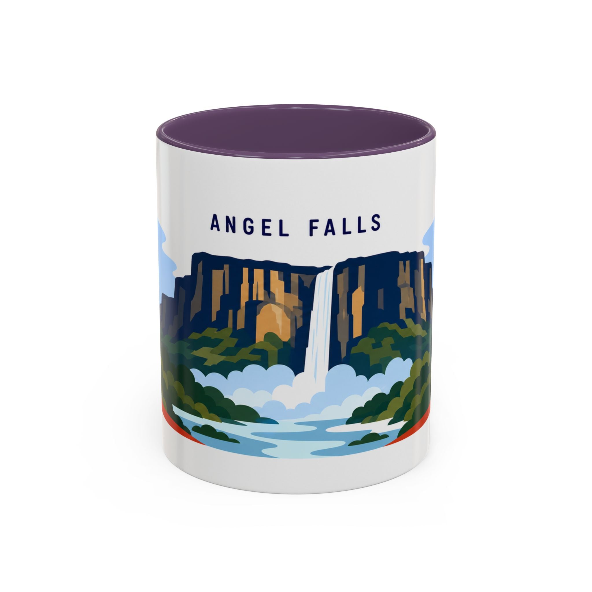 Angel Falls Coffee Mug | Travel Destination Souvenir Gift | Accent Color Ceramic 11oz 15oz