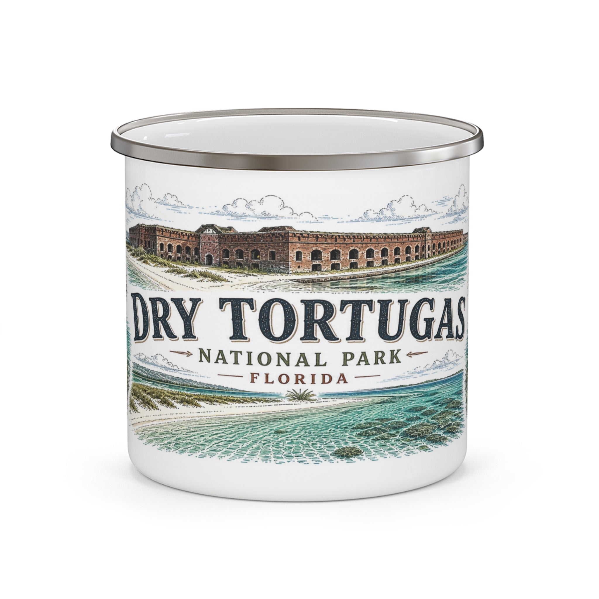 Dry Tortugas National Park Vintage Enamel Camping Mug | 12oz National Park Hiking Gift