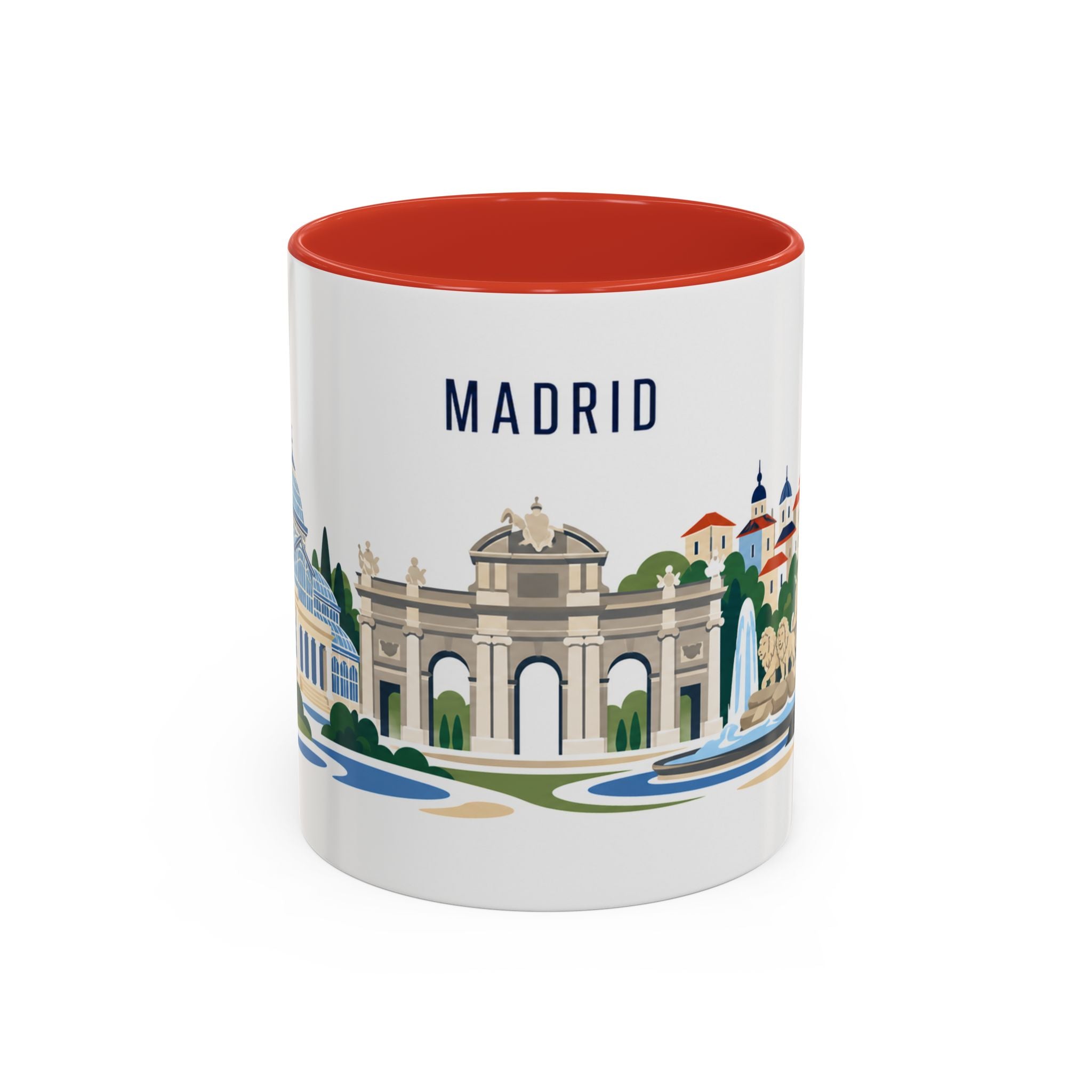 Madrid Coffee Mug | Spain Travel Souvenir | Porcelain Decal City Gift | 11oz 15oz Accent Mug