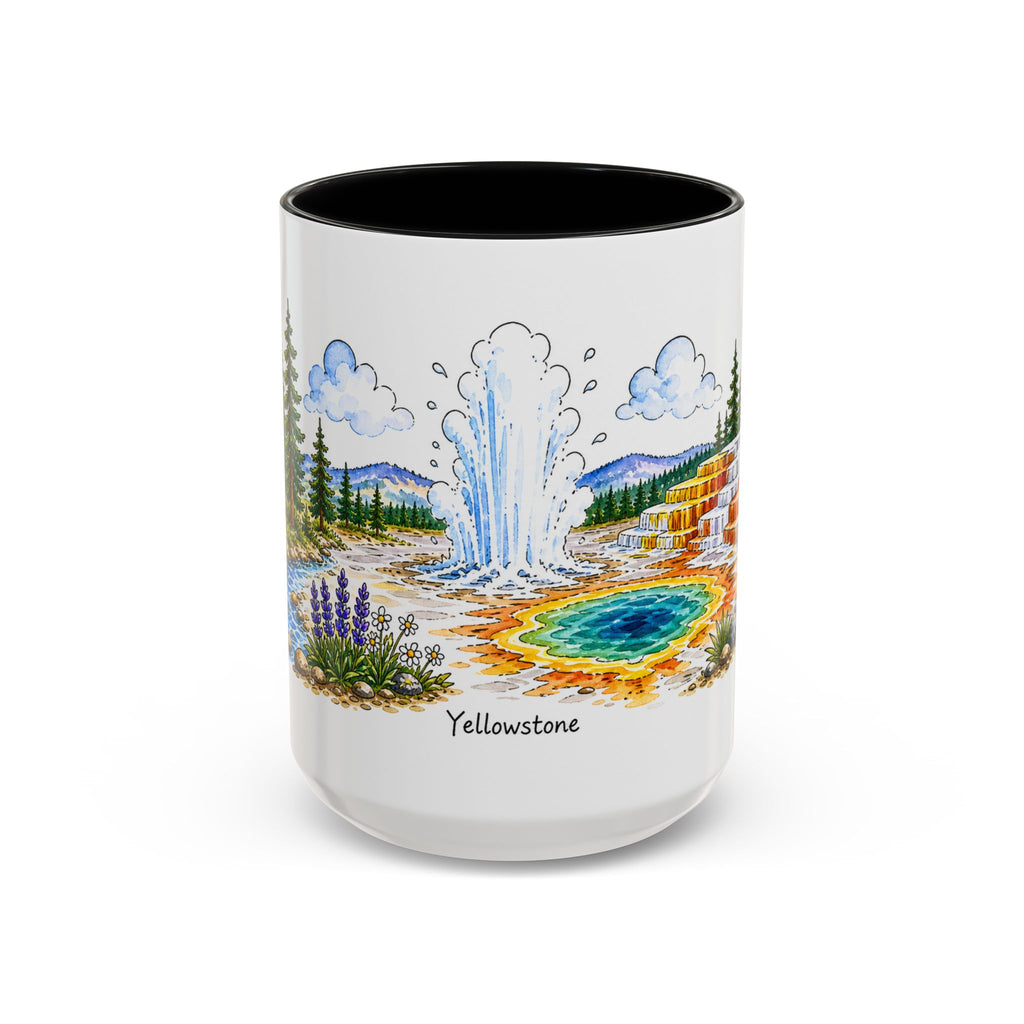 Yellowstone National Park Mug | US Travel Souvenir Accent Coffee Mug | 11oz 15oz Ceramic Cup