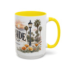Riverside Coffee Mug | United States Travel Souvenir | Vintage Illustrated City Gift | 11 oz 15 oz Accent Mug