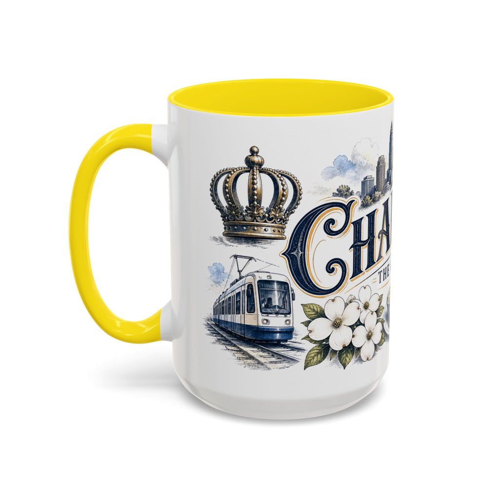 Charlotte Coffee Mug | United States Travel Souvenir | Vintage Illustrated City Gift | 11 oz 15 oz Accent Mug