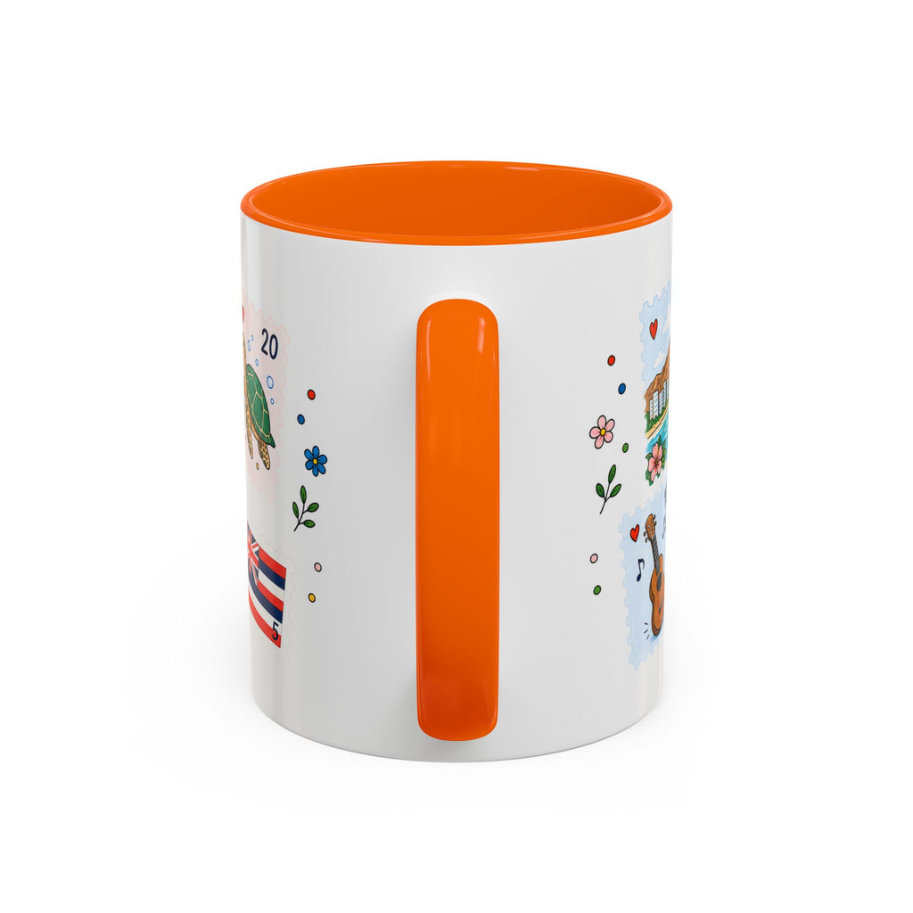 Honolulu Coffee Mug | Postage Stamp Collage Mug | Travel Souvenir Accent Cup 11oz 15oz