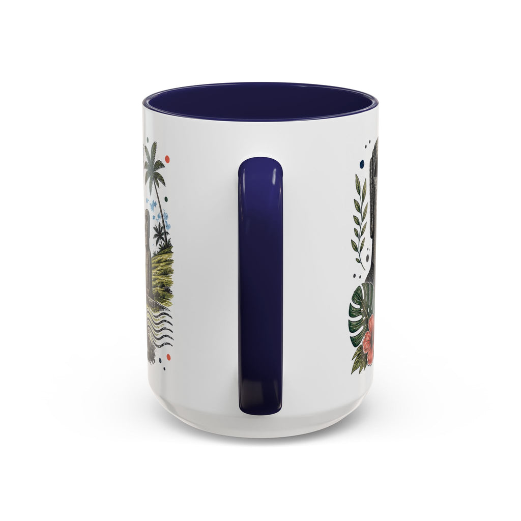 Easter Island Coffee Mug | Travel Destination Souvenir Gift | Accent Color Ceramic 11oz 15oz