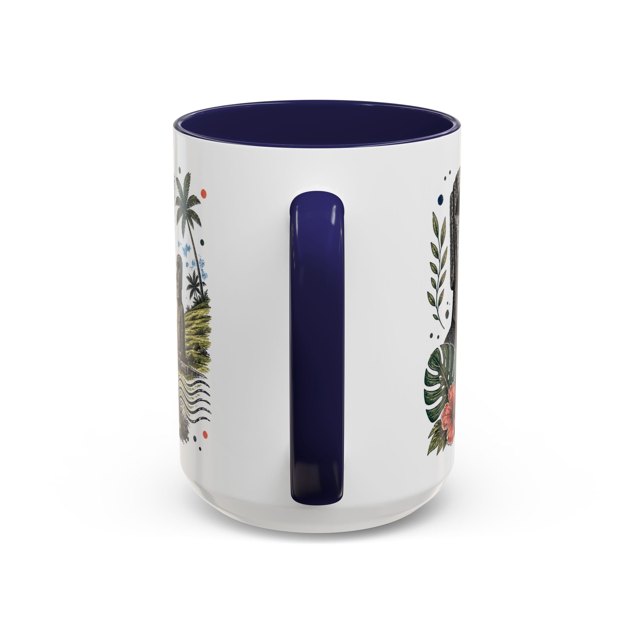 Easter Island Coffee Mug | Travel Destination Souvenir Gift | Accent Color Ceramic 11oz 15oz