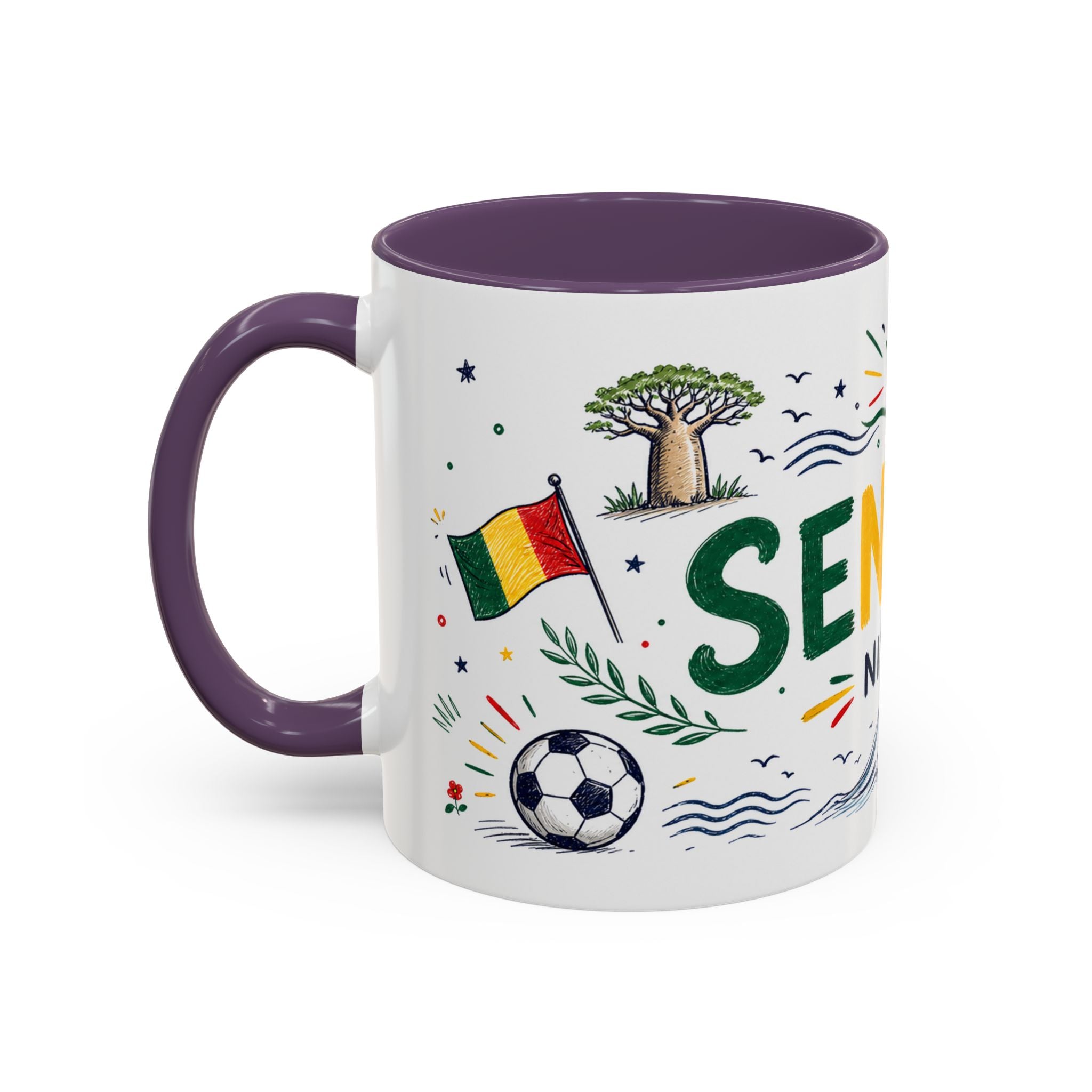 Senegal Soccer Coffee Mug | World Cup Fan Gift | Accent Color Ceramic 11oz 15oz Match Day Cup