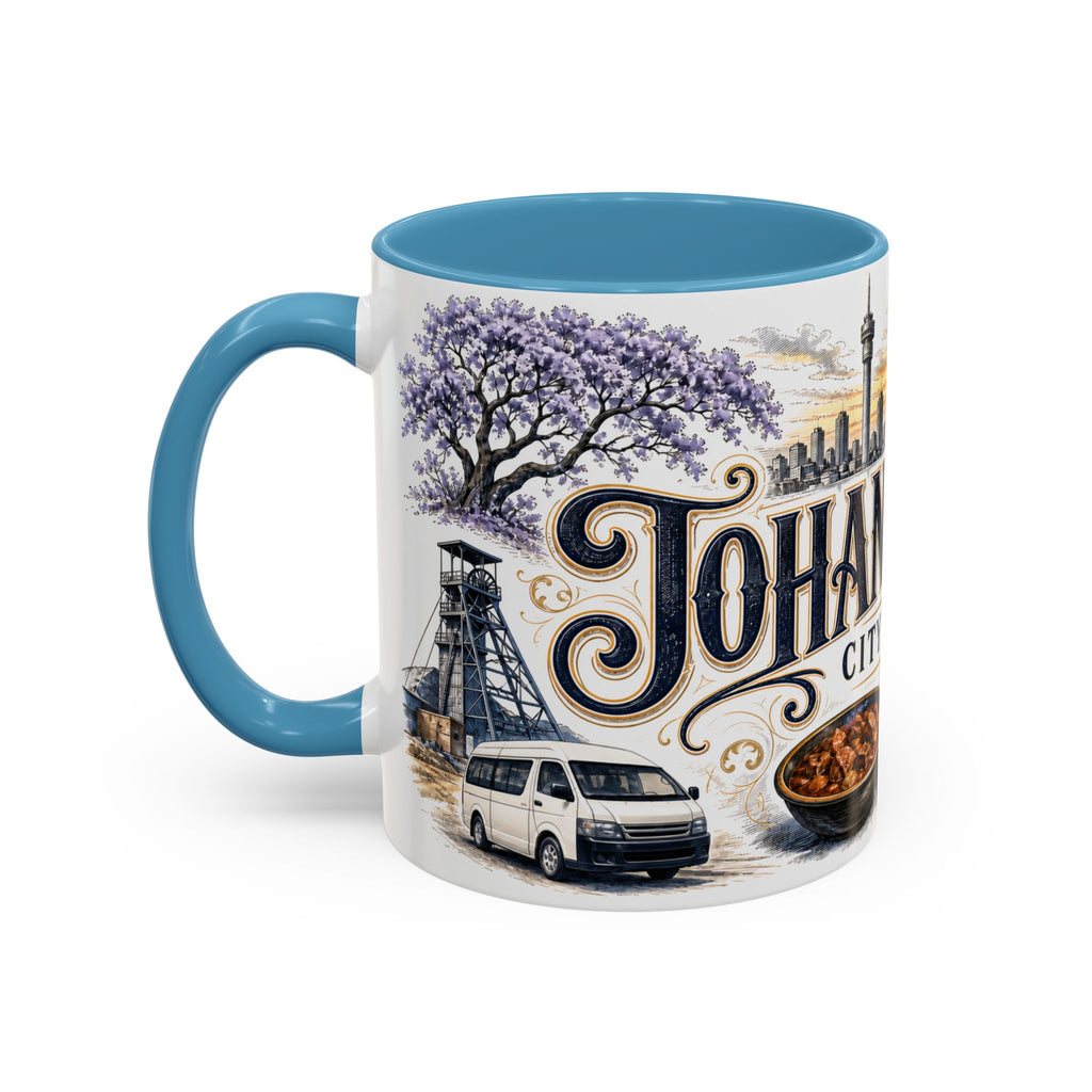Johannesburg Coffee Mug | South Africa Travel Souvenir | Vintage Illustrated City Gift | 11 oz 15 oz Accent Mug