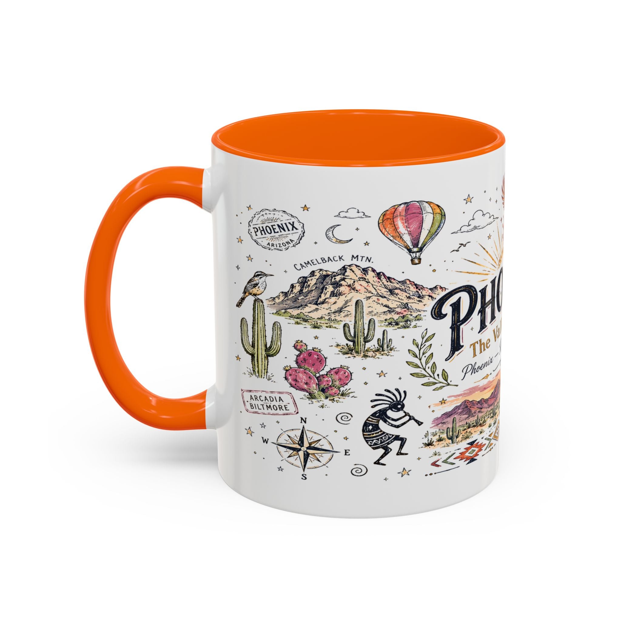 Phoenix Coffee Mug | Arizona Souvenir City Gift | Accent Color Ceramic 11oz 15oz