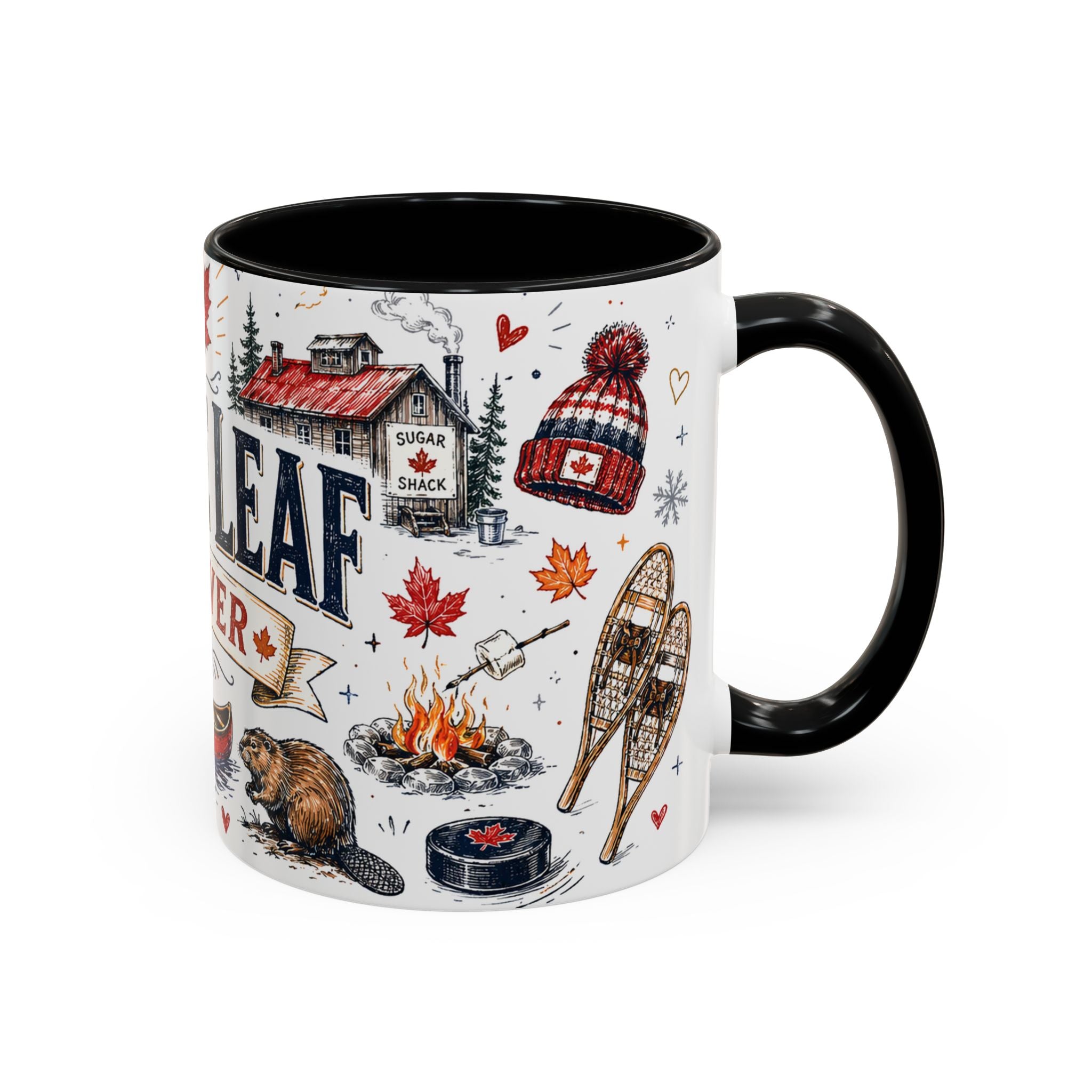 Maple Leaf Forever Coffee Mug | Canadian Pride Gift | Accent Color Ceramic 11oz 15oz