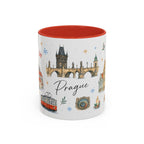 Prague Christmas Mug | Watercolor Travel Souvenir | Holiday Gift | Accent Ceramic Coffee Cup 11oz 15oz