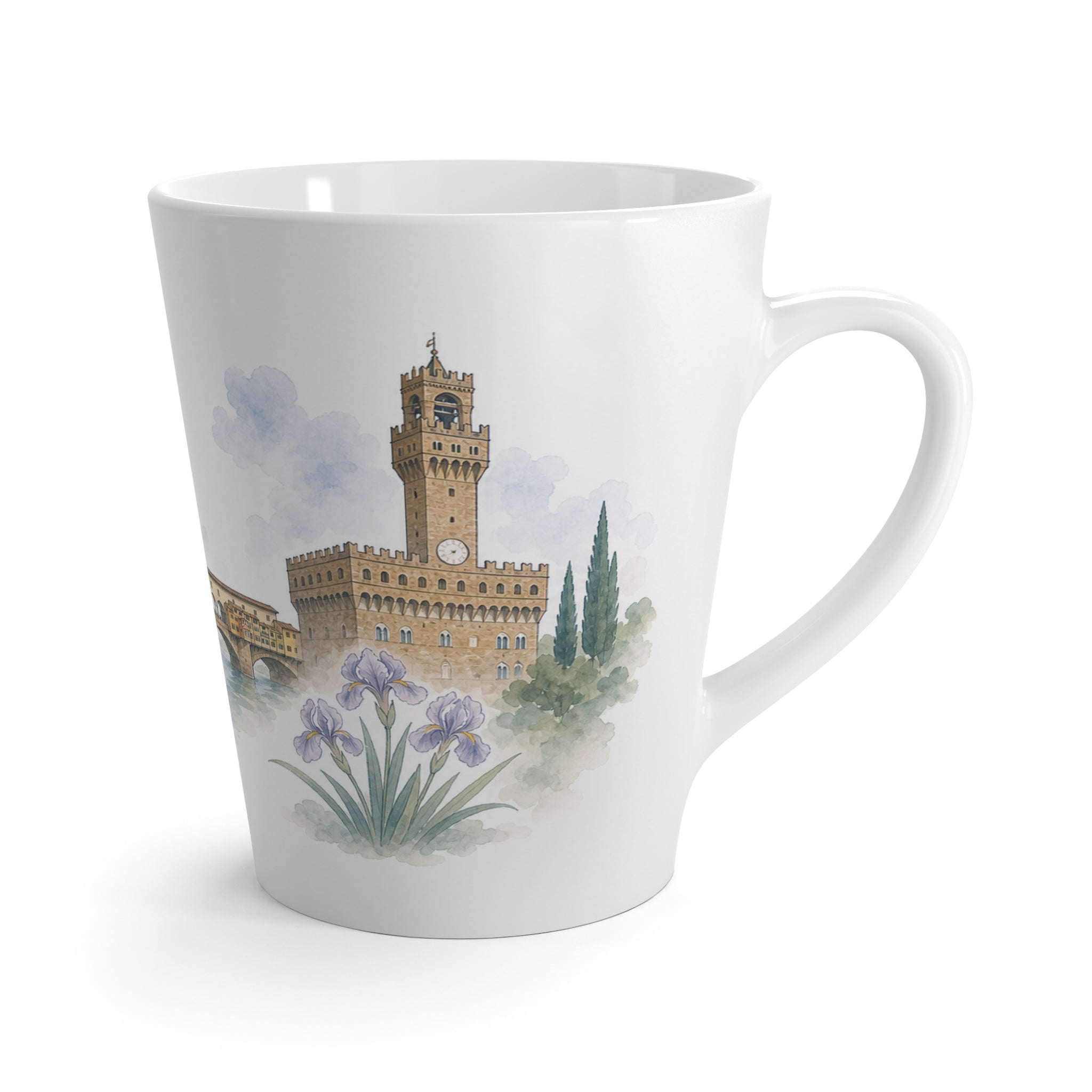 Florence Latte Mug | Watercolor City Travel Mug | 12 oz Ceramic Souvenir Gift