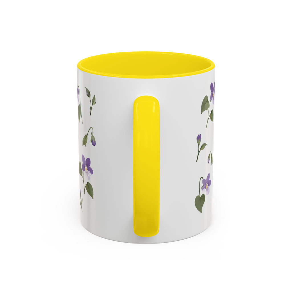 Wisconsin Wood Violet Mug, State Flower Floral Coffee Cup, 11oz Botanical Gift