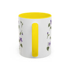 Wisconsin Wood Violet Mug, State Flower Floral Coffee Cup, 11oz Botanical Gift