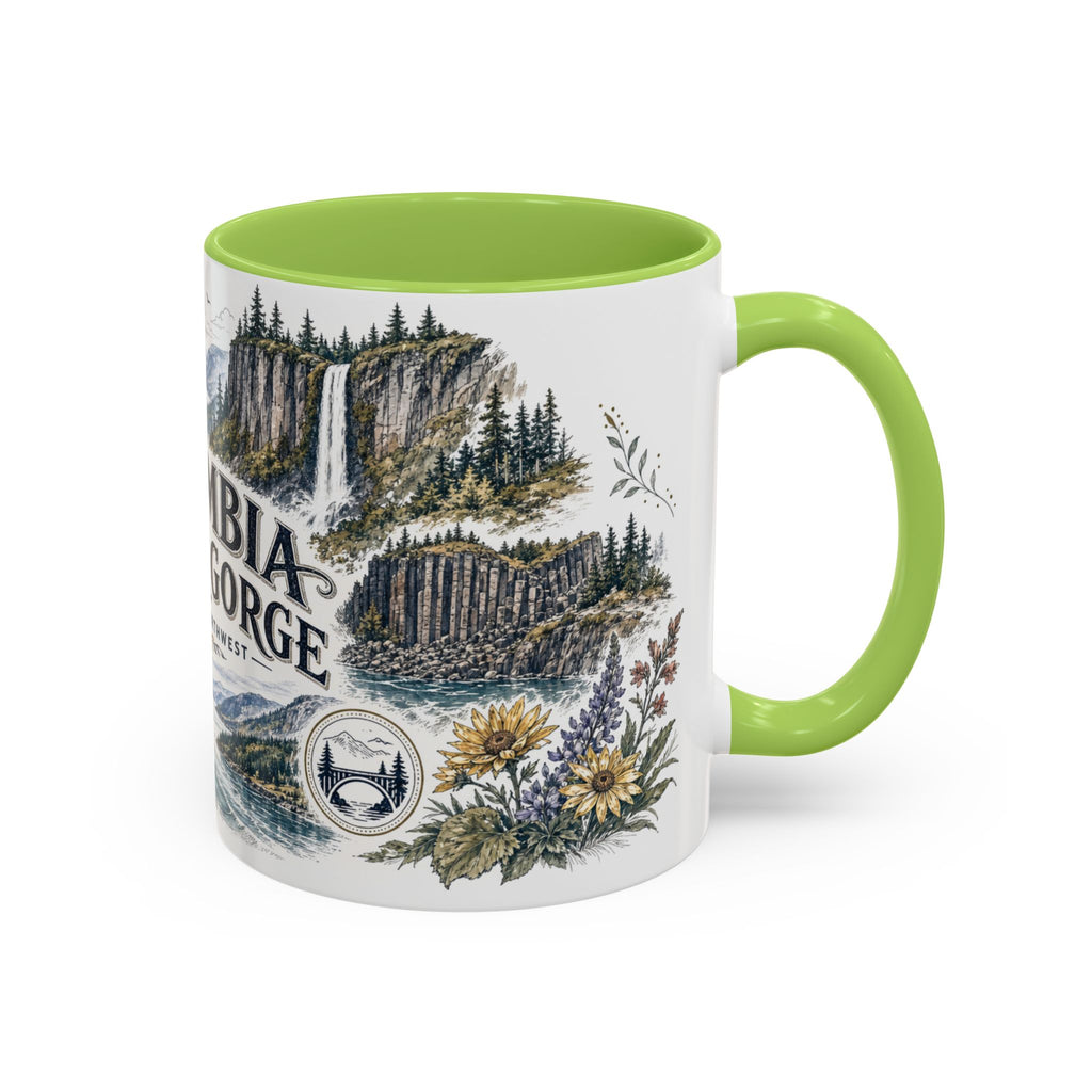 Columbia River Gorge Mug, Pacific Northwest Travel Souvenir, Bucket List Gift, Accent Ceramic Coffee Mug 11oz 15oz
