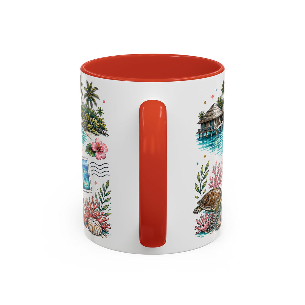 Maldives Coffee Mug | Travel Destination Souvenir Gift | Accent Color Ceramic 11oz 15oz