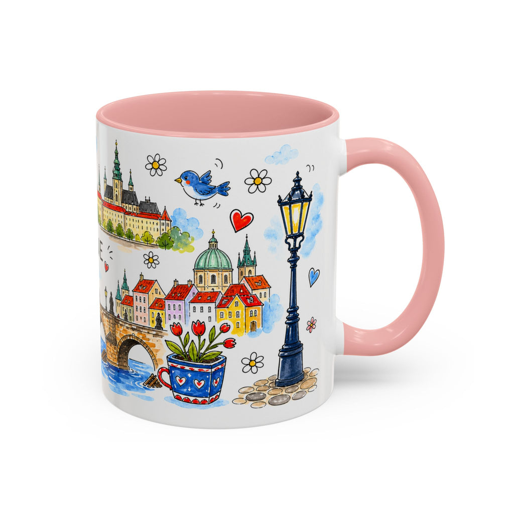 Prague Travel Mug | European City Souvenir Accent Coffee Mug | 11oz 15oz Ceramic Cup