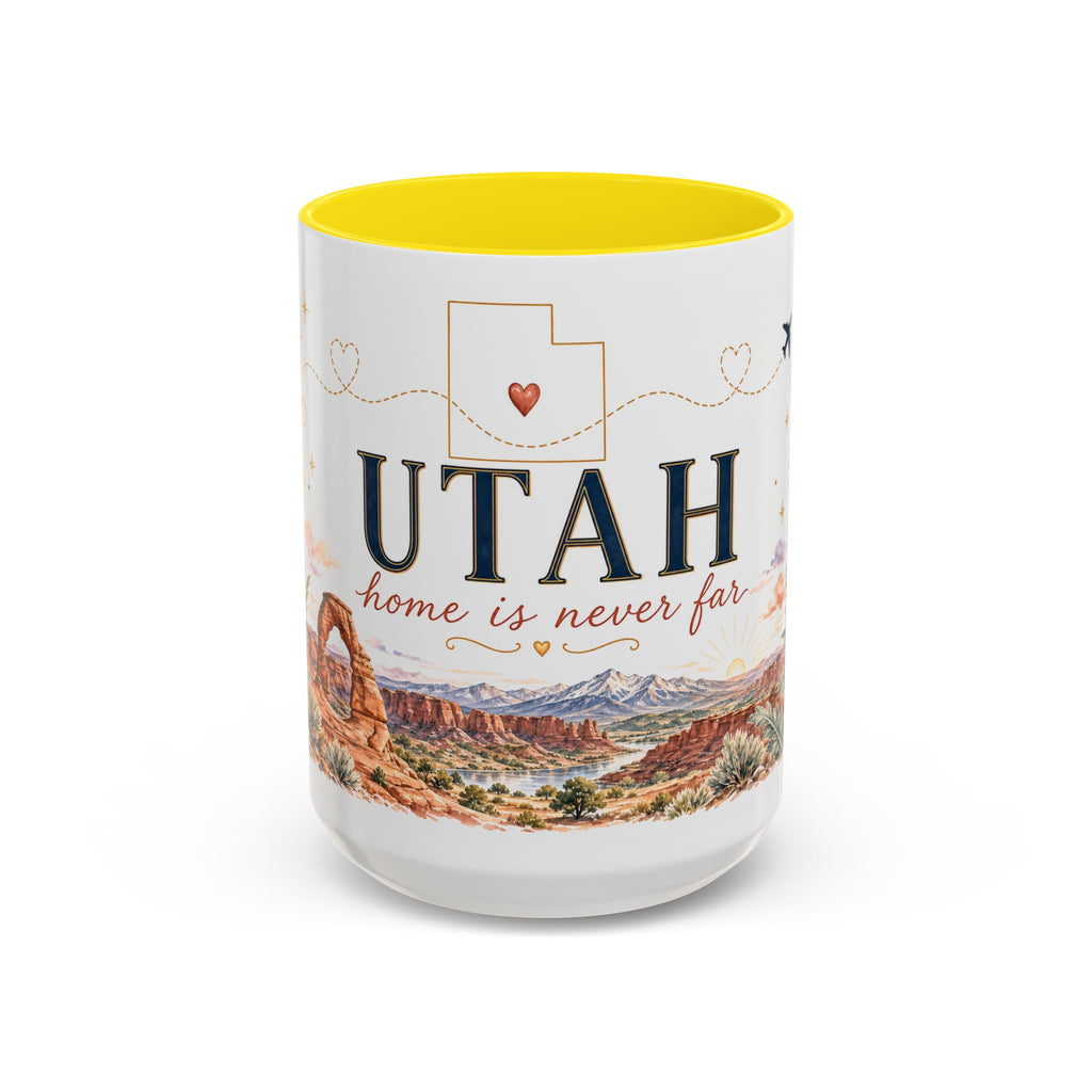 Utah Home State Mug | Moving Away Gift | Long Distance Friendship Coffee Cup | 11oz 15oz Accent Mug