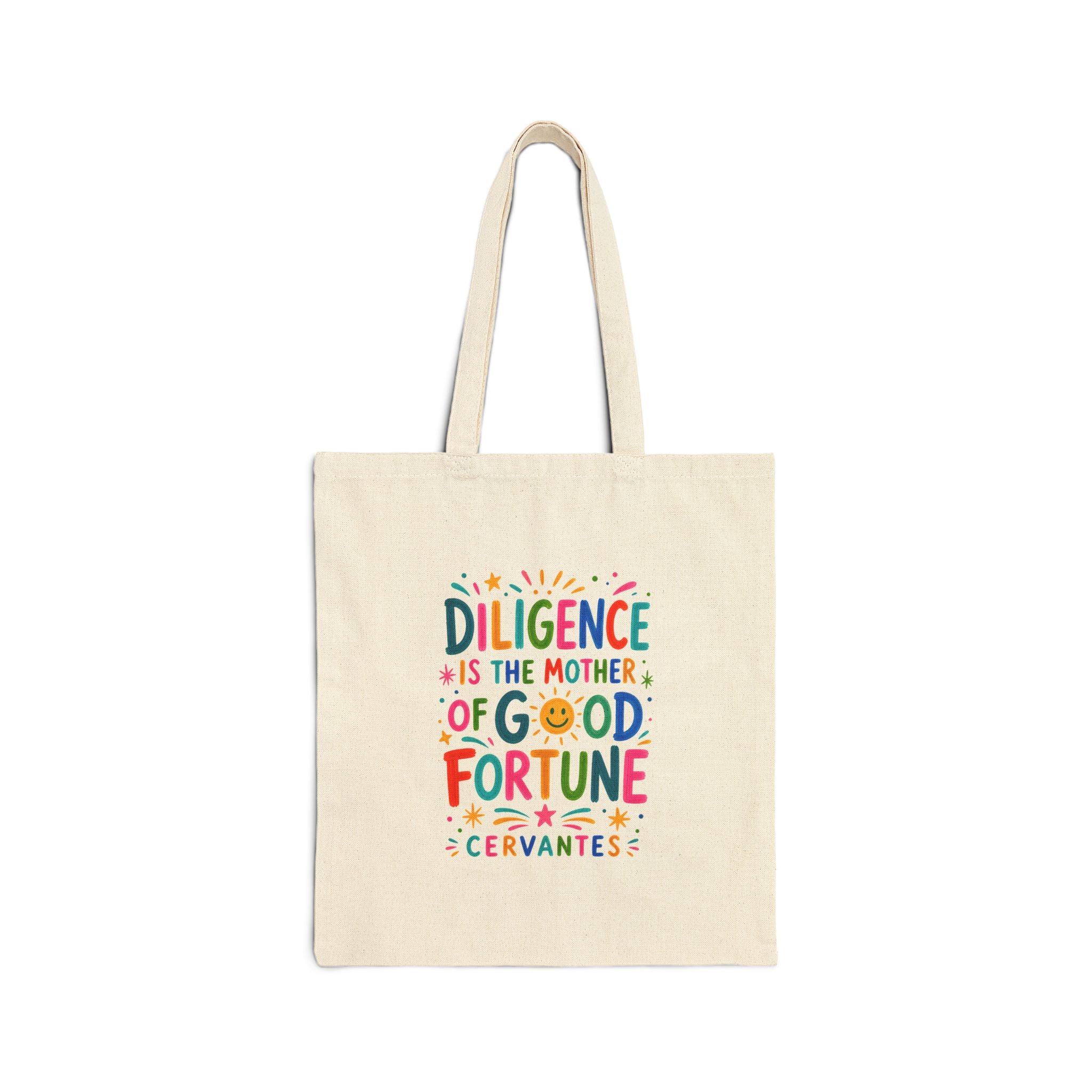Cervantes Quote Tote Bag | Colorful Canvas Bag | Positive Literary Gift